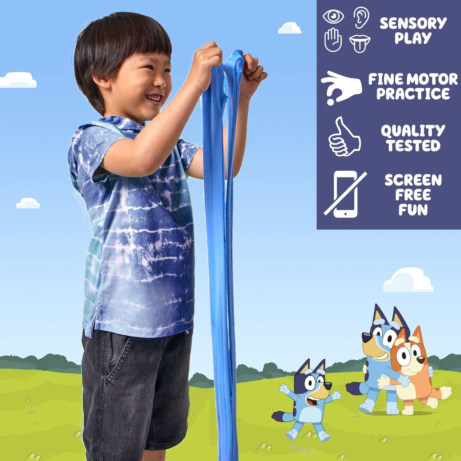 Arena Slimy Bluey 425g Aromatizada - Juego Sensorial 8 Piezas