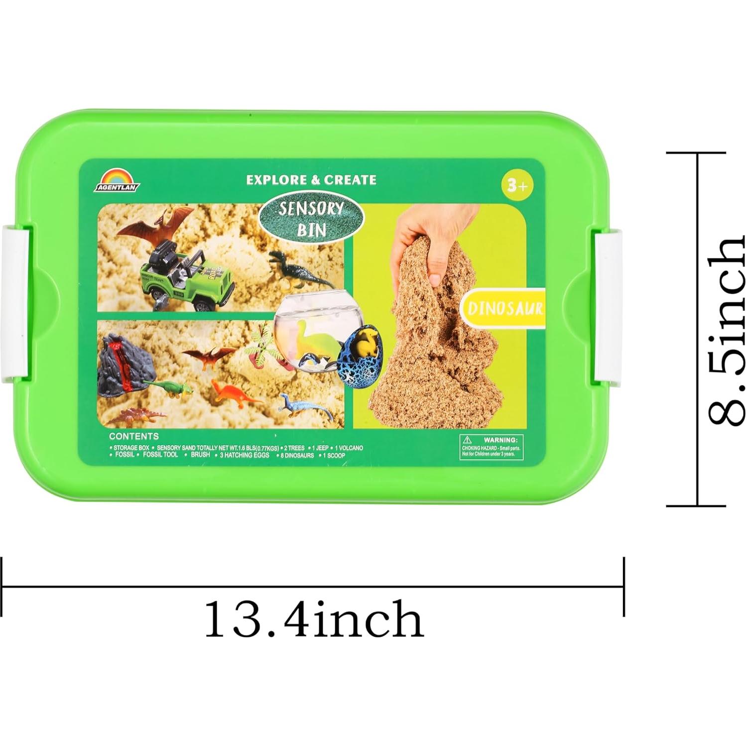 Caja Sensorial de Dinosaurios AGENTLAN con Arena y Juguetes