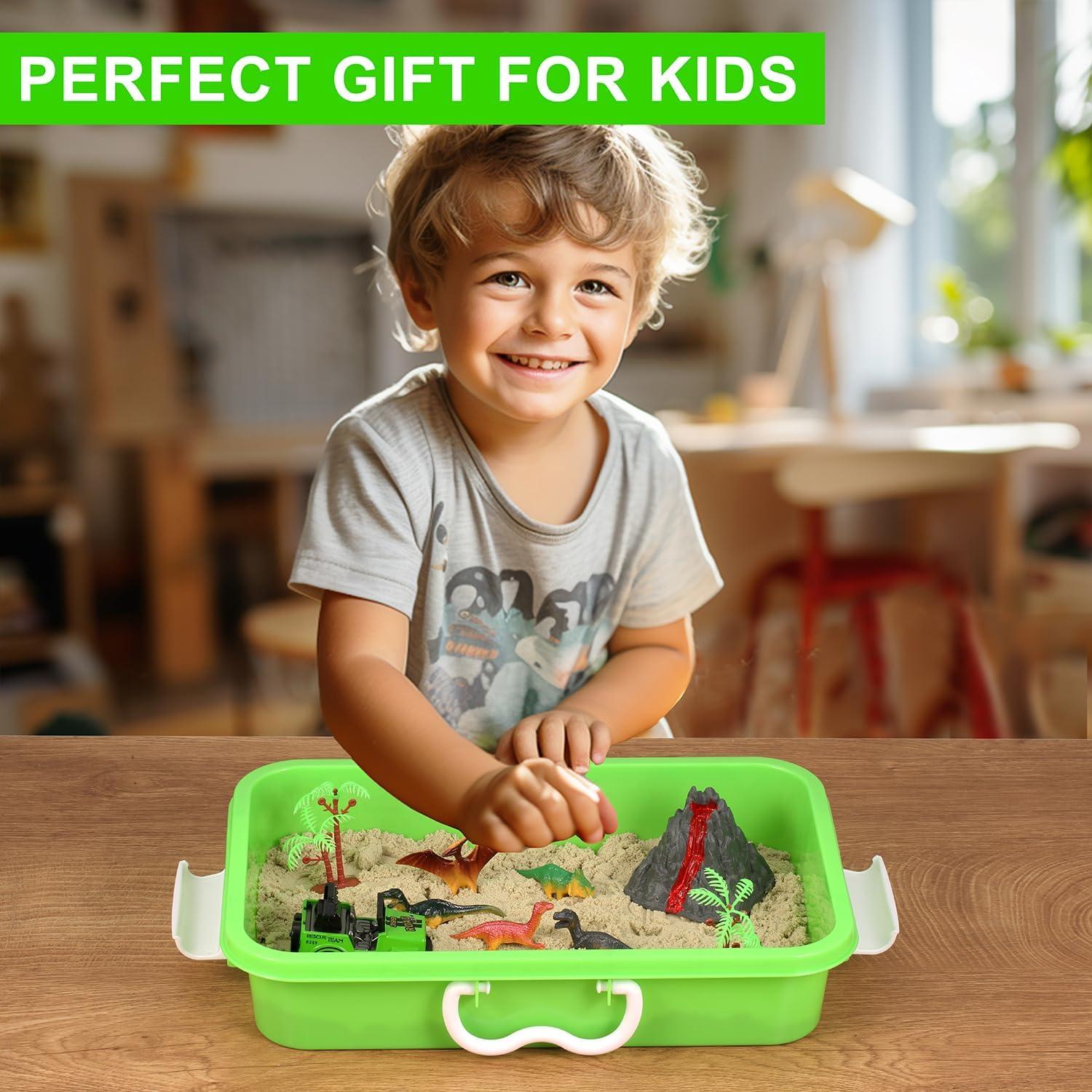 Caja Sensorial de Dinosaurios AGENTLAN con Arena y Juguetes