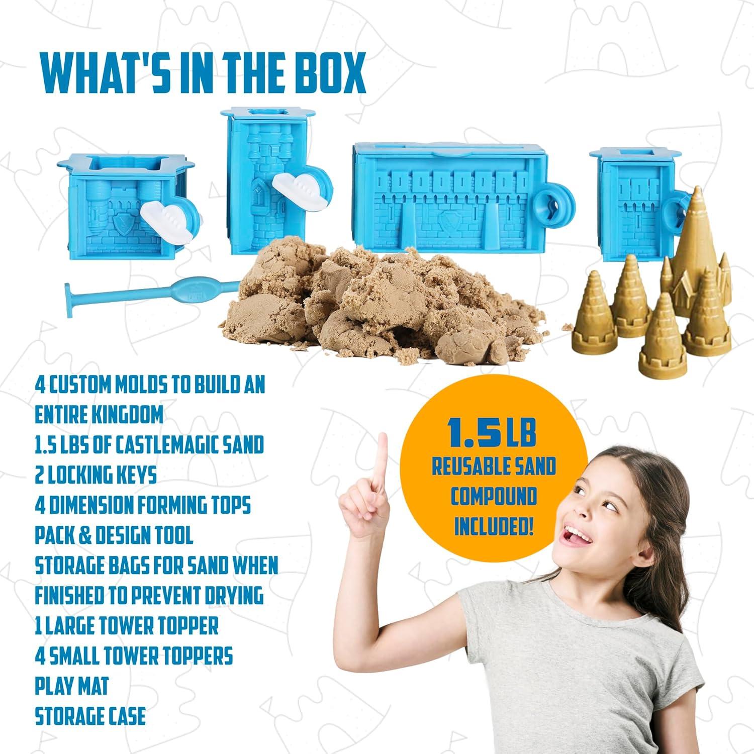 Kit de Castillo de Arena Interior Mega - 20 Piezas y 0.68 kg Arena Mágica