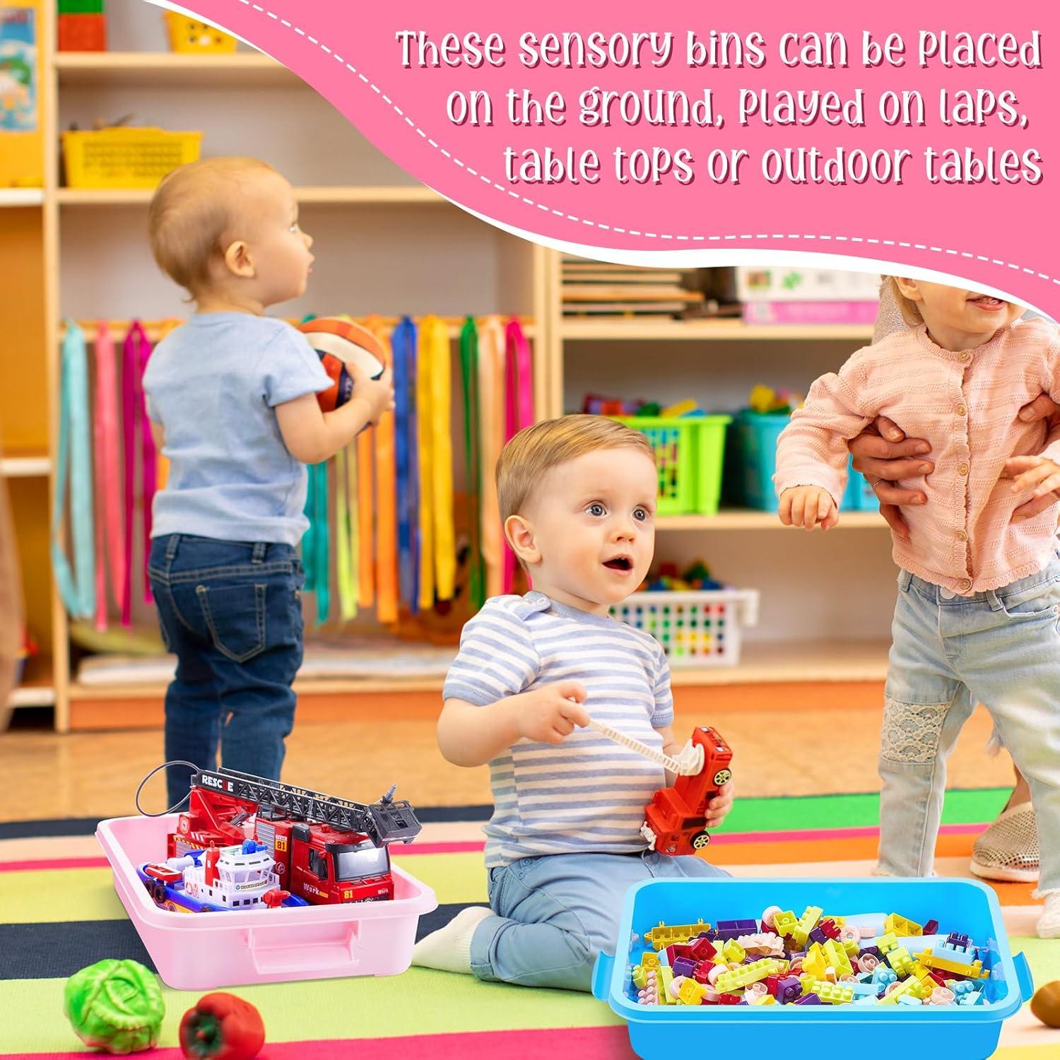 Bandeja de Arena Sensorial Beeveer 2 Pcs con Tapa 39x25x8 cm