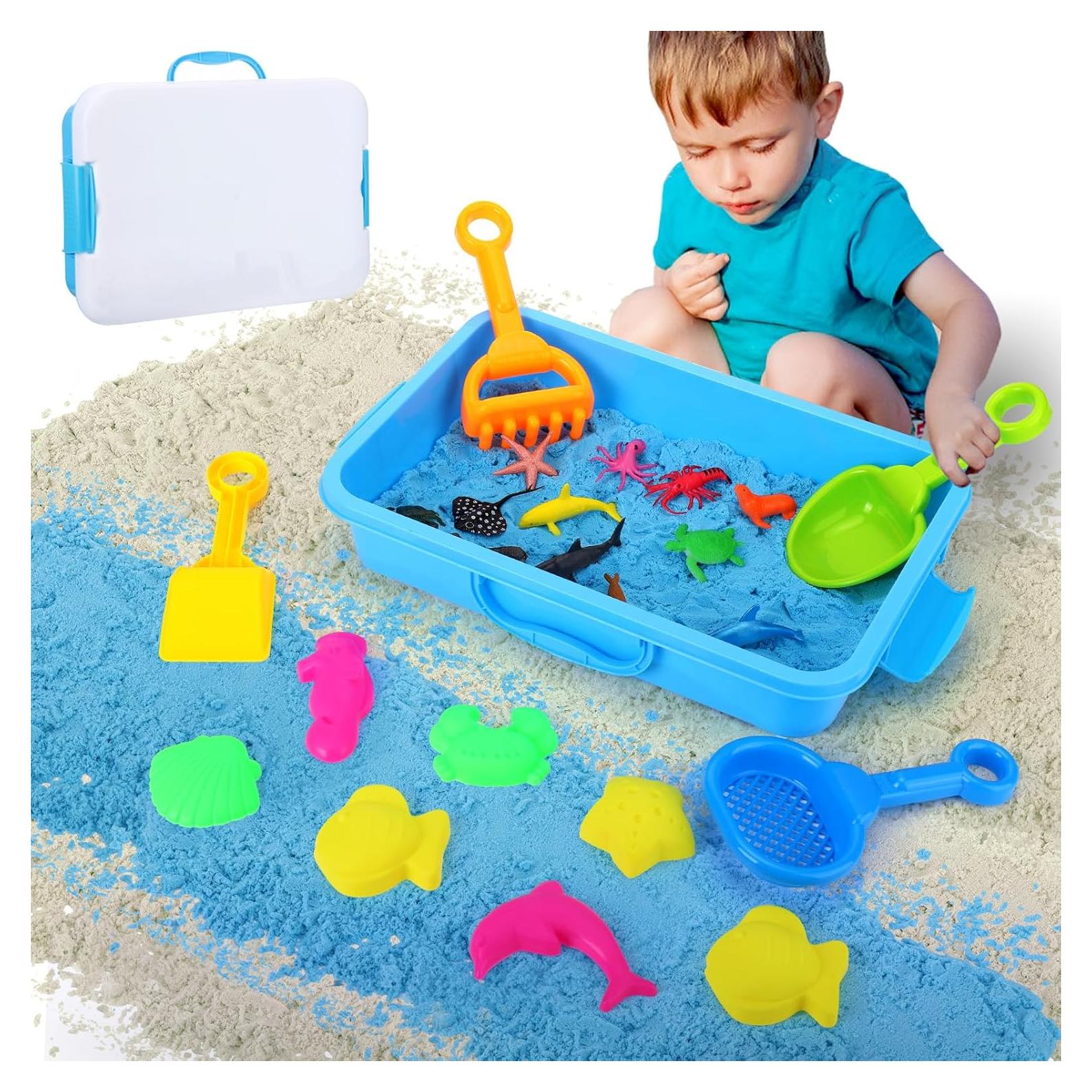 Caja Sensorial Oceánica Vodolo con 1.42 kg de Arena de Juego