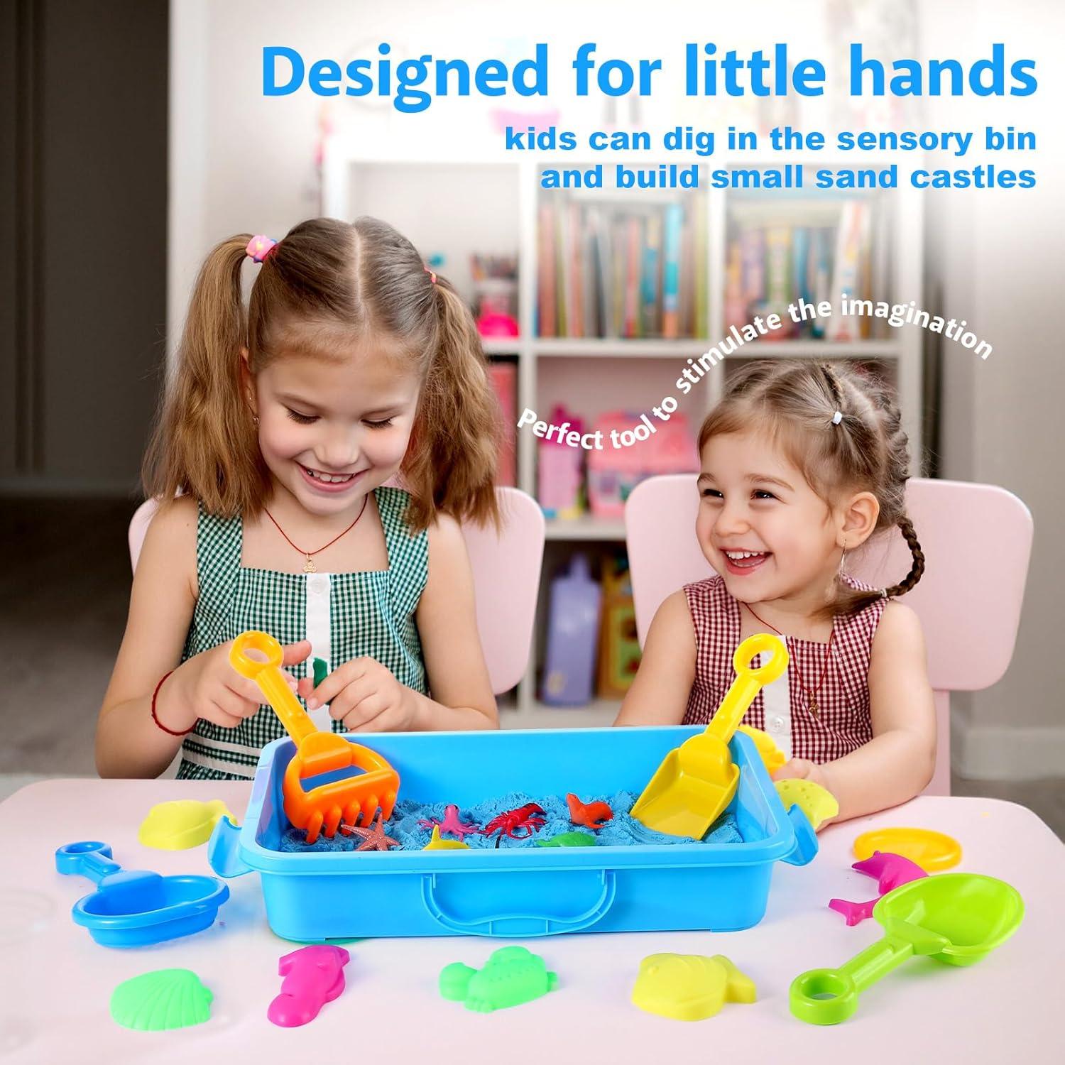 Caja Sensorial Oceánica Vodolo con 1.42 kg de Arena de Juego