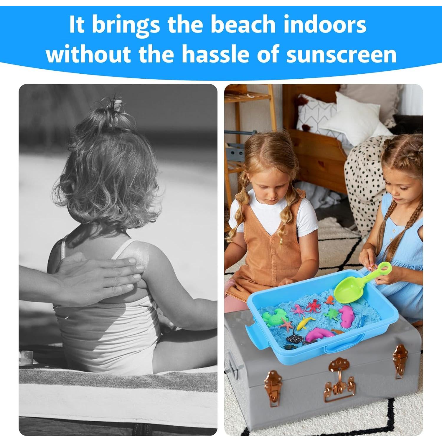 Caja Sensorial Oceánica Vodolo con 1.42 kg de Arena de Juego