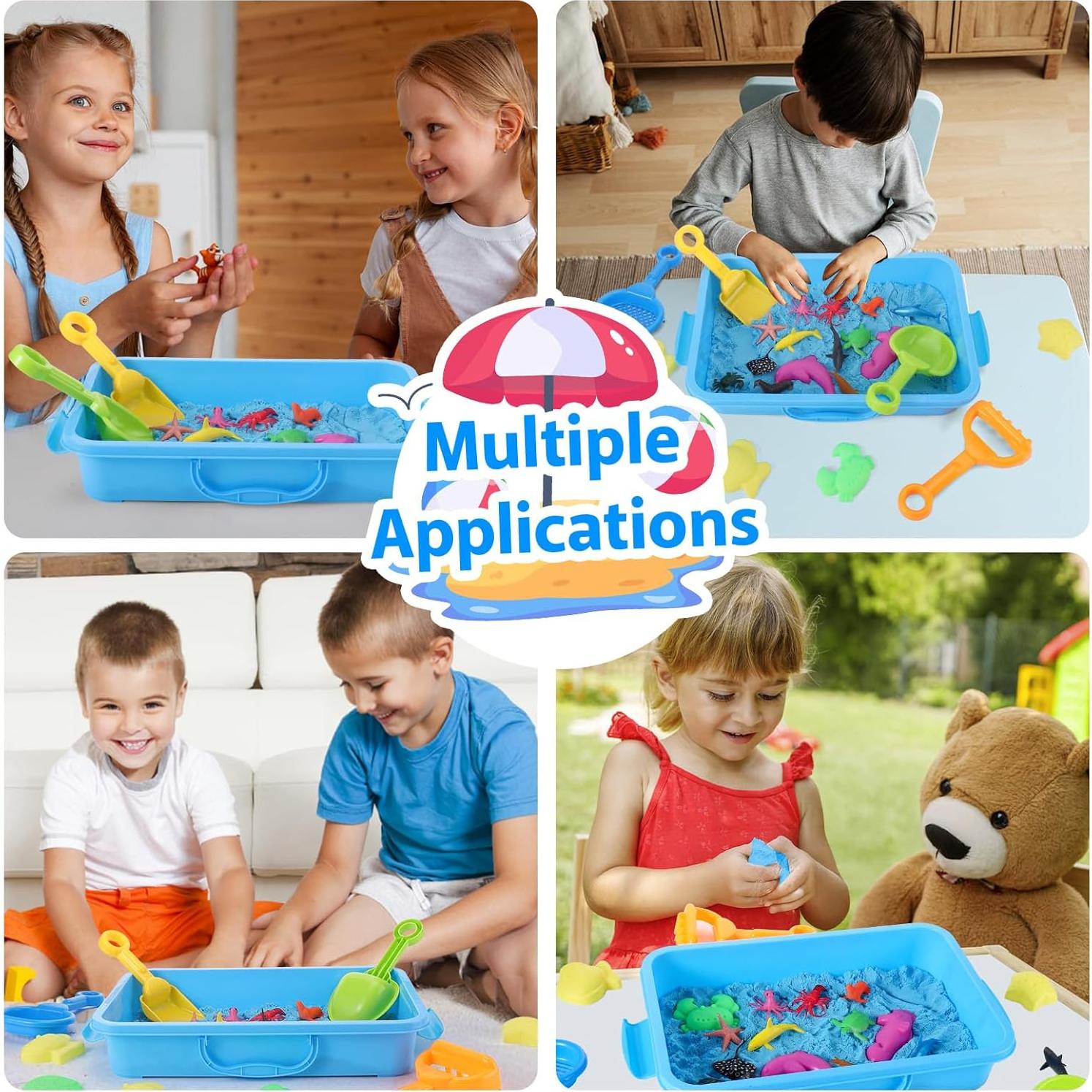 Caja Sensorial Oceánica Vodolo con 1.42 kg de Arena de Juego