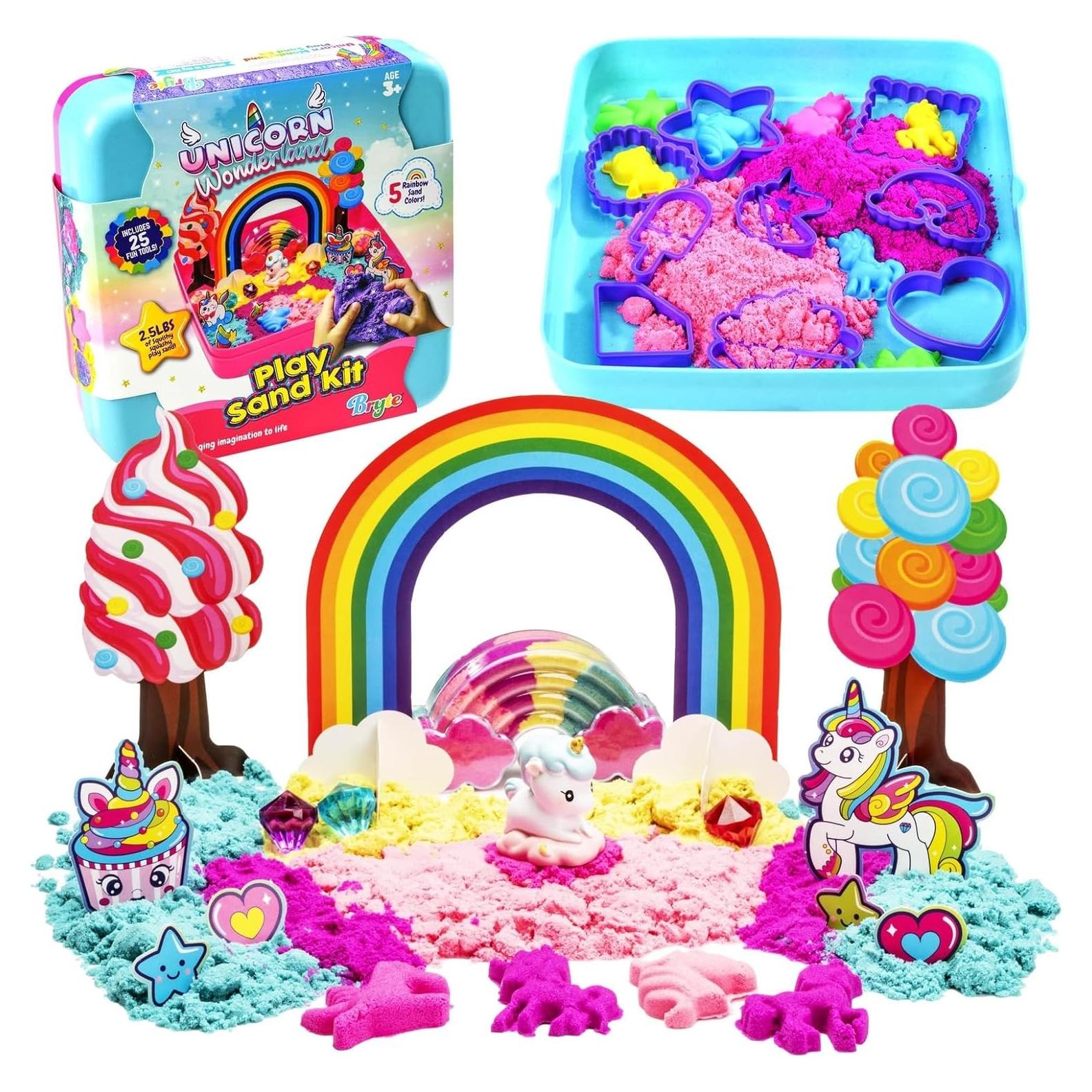 Kit de Arena Mágica Unicornio Bryte - 1.13 kg de Arena de Colores
