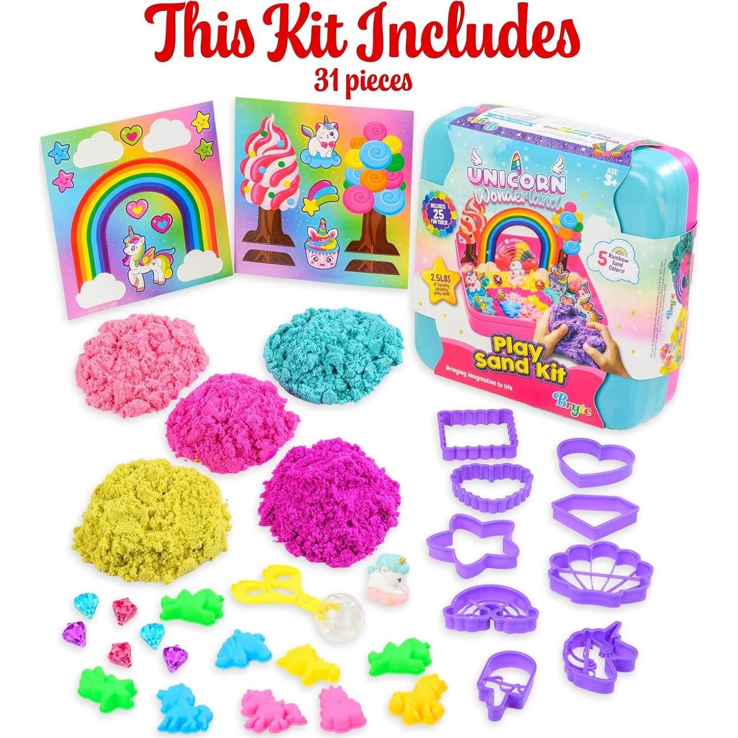 Kit de Arena Mágica Unicornio Bryte - 1.13 kg de Arena de Colores