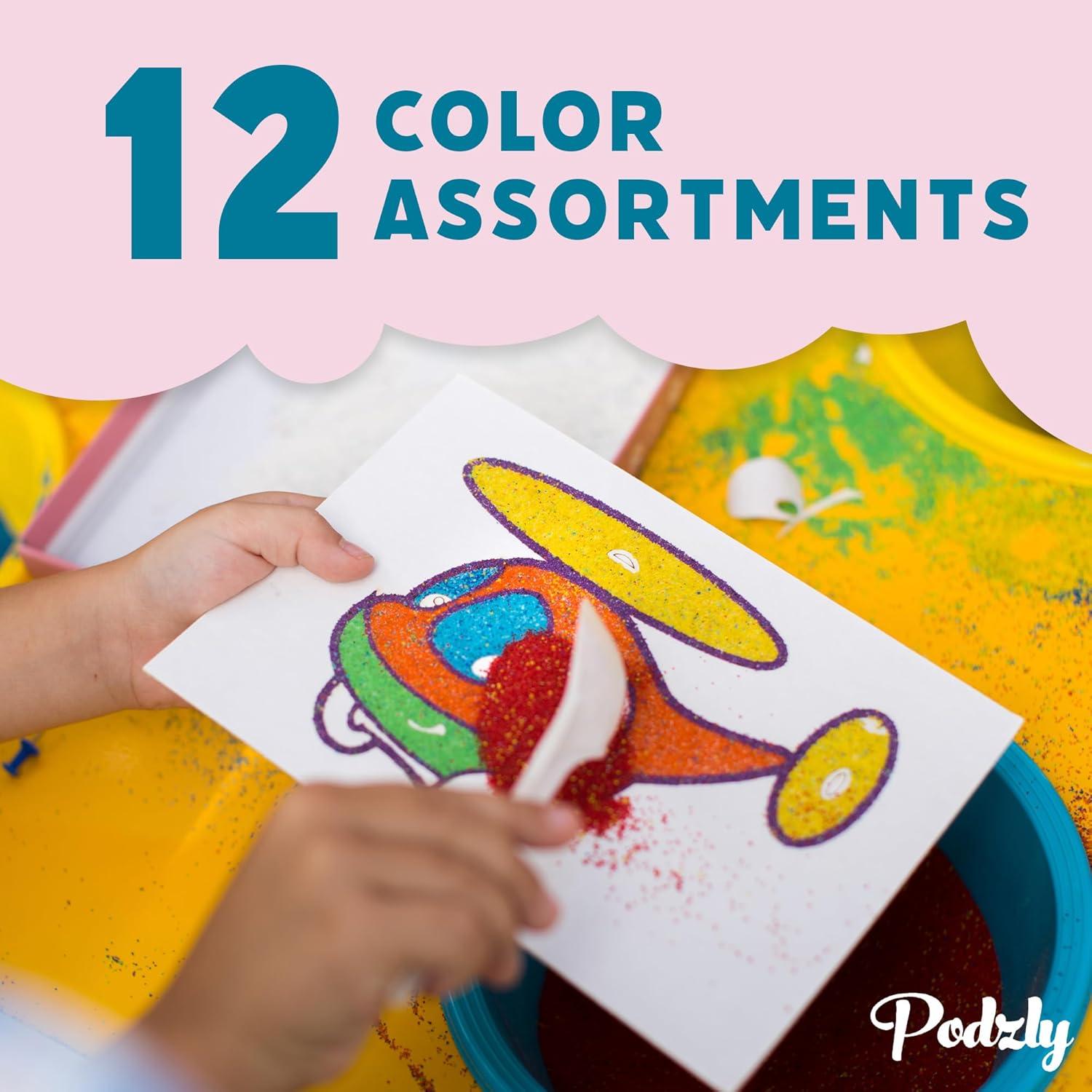 Arena de Jugar Colorida Podzly 12 Colores 622g - Manualidades