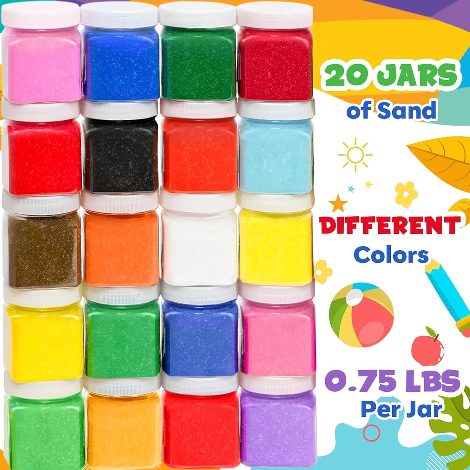 Arena de Colores Toyssio 6.8 kg - 20 Tarros No Tóxicos