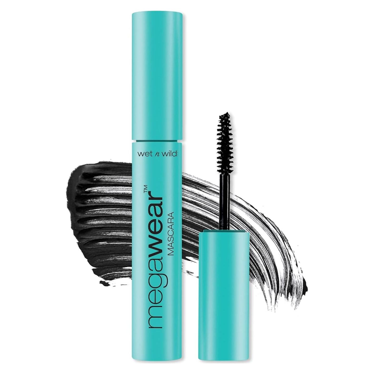 Enhance and Define Megawear Mascara, Gentle Gel Volumizing Formula that Promotes Full & Healthy Lashes, Enriched with Soy Protein & Panthenol, Cruelty-Free & Vegan - Black