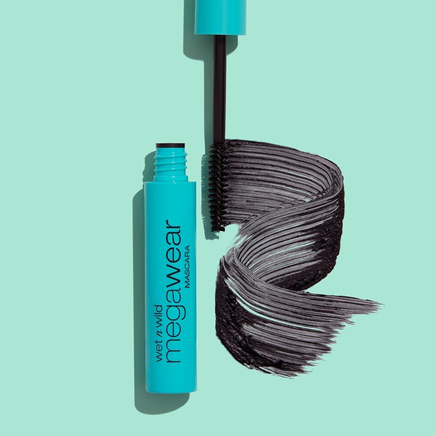 Enhance and Define Megawear Mascara, Gentle Gel Volumizing Formula that Promotes Full & Healthy Lashes, Enriched with Soy Protein & Panthenol, Cruelty-Free & Vegan - Black