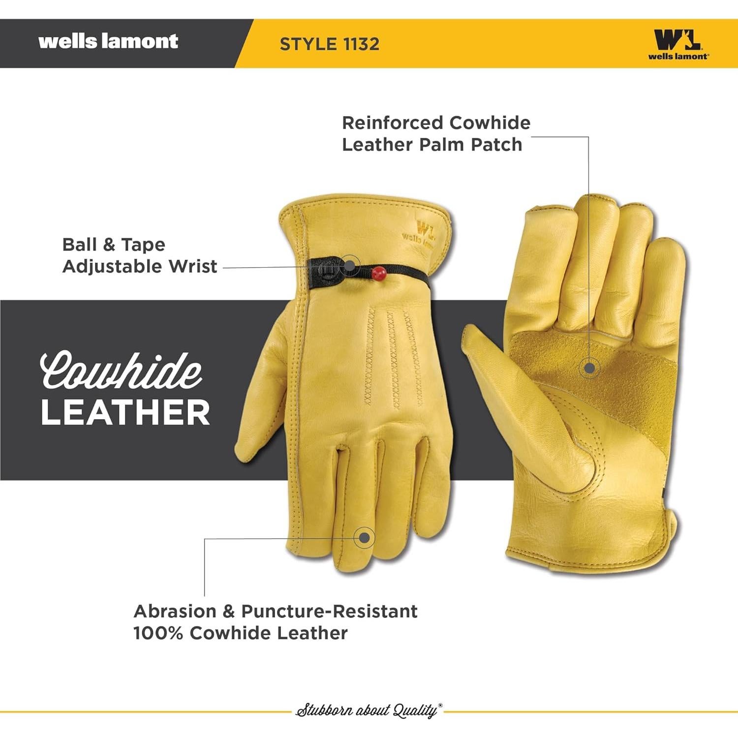 Guantes de Trabajo Wells Lamont 1132XL Cuero Extra Grande