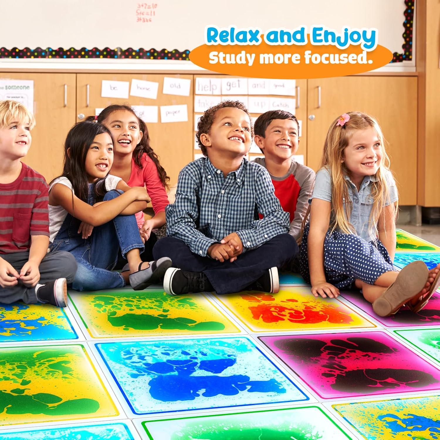 Losas Sensoriales Líquidas para Niños - Paquete de 6 Tapetes 30.48cm