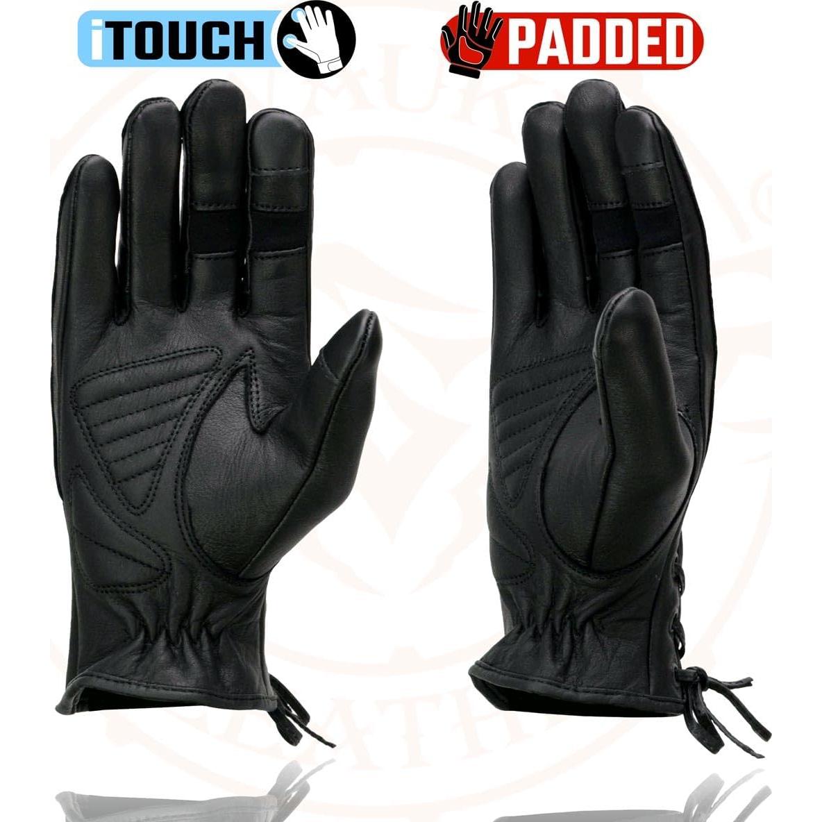 Guantes de Moto Milwaukee Leather MG7770 con Muñequera Negra