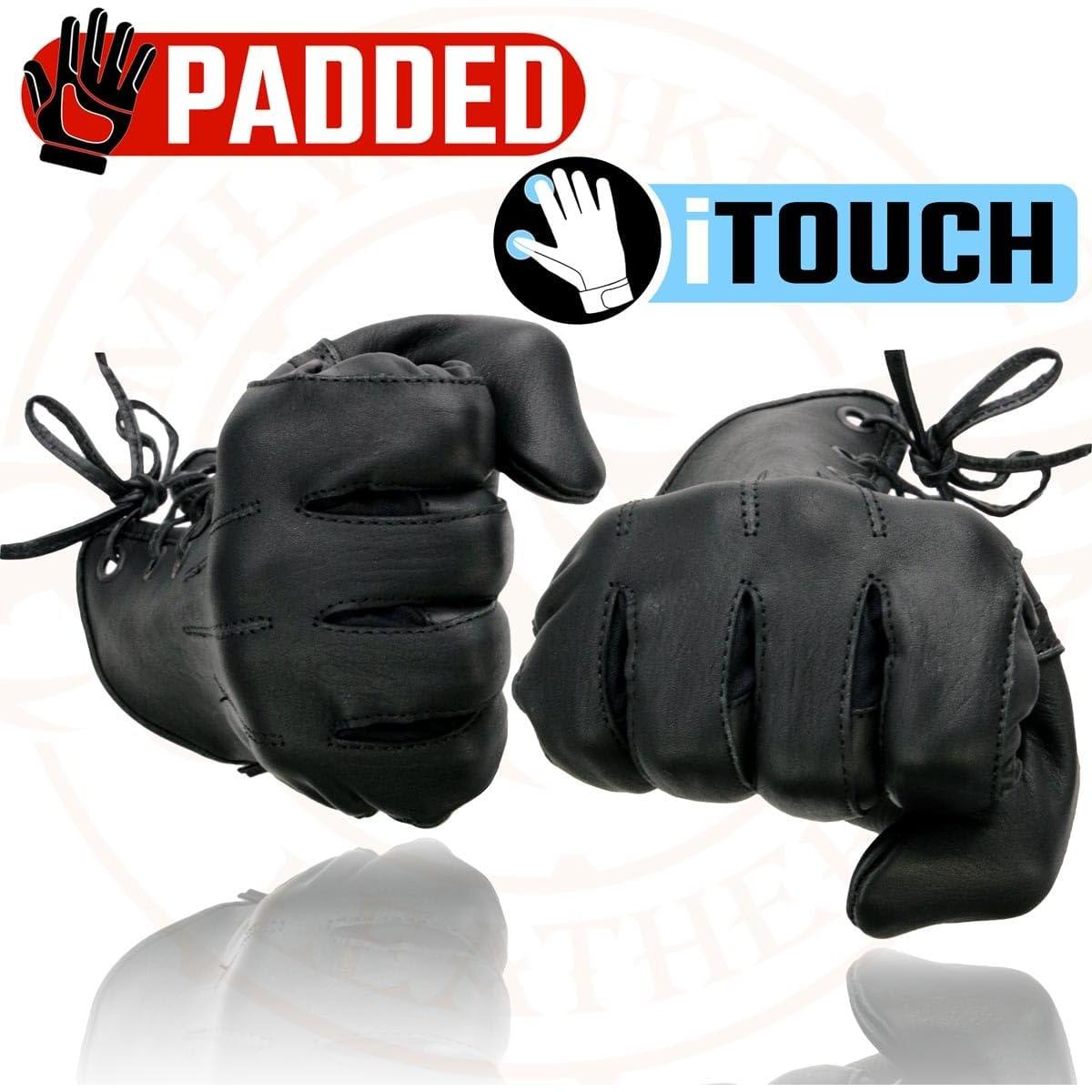 Guantes de Moto Milwaukee Leather MG7770 Mujer Cuero Negro