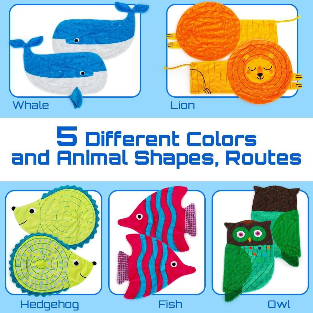 Alfombra Sensorial de Laberinto de Canicas Inbeby - 5 Pcs Animales