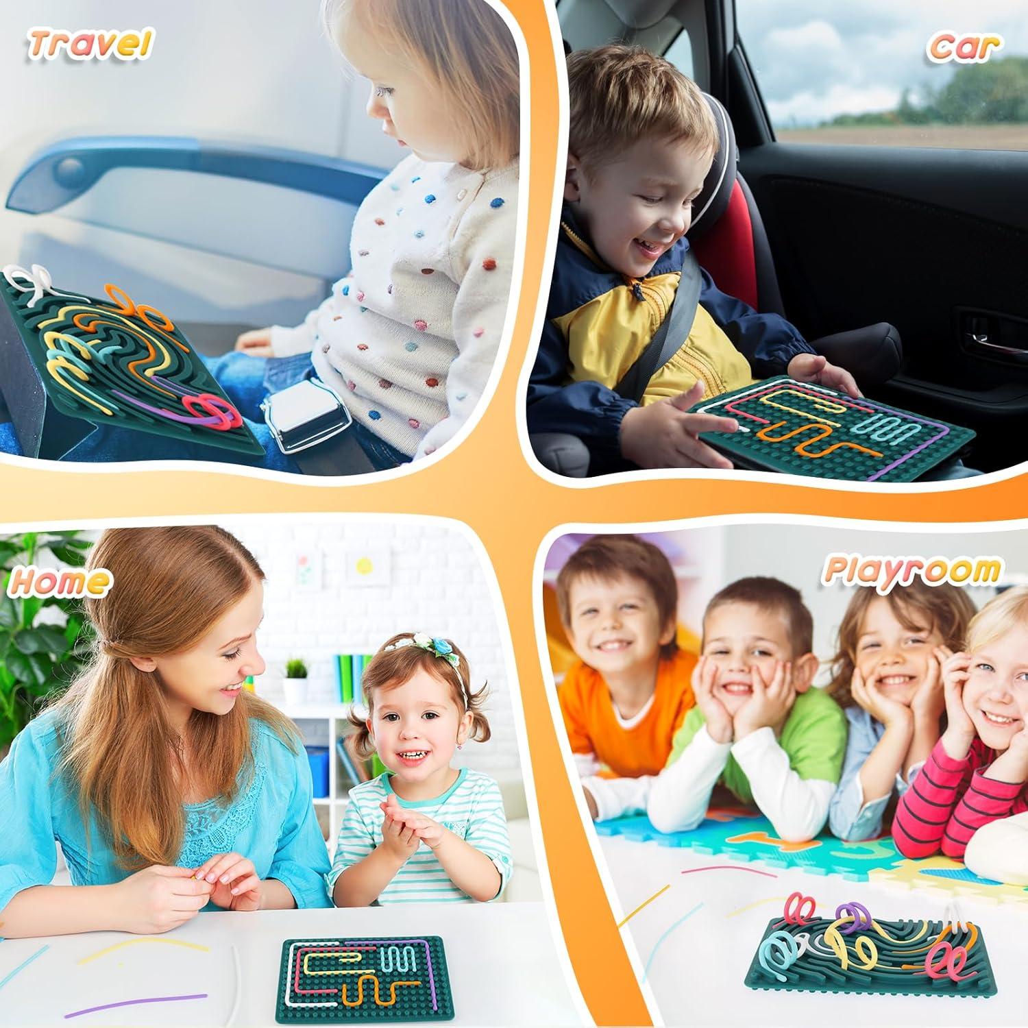 Tablero de Actividad Sensorial Antiestrés 20 Cuerdas Verde