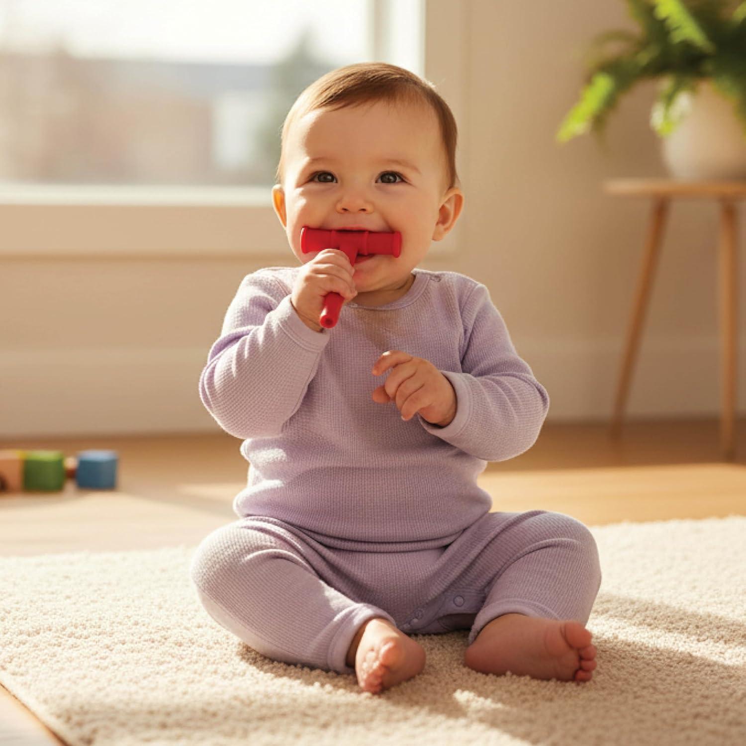 Tubos Masticables - Herramienta Oral Motora Segura Roja