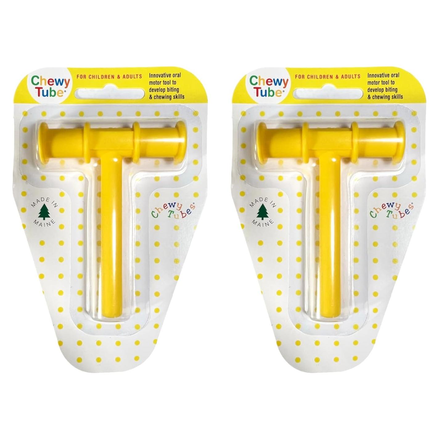 Mordedor Sensorial Chewy Tubes Amarillo - 2 Piezas - 19.94g