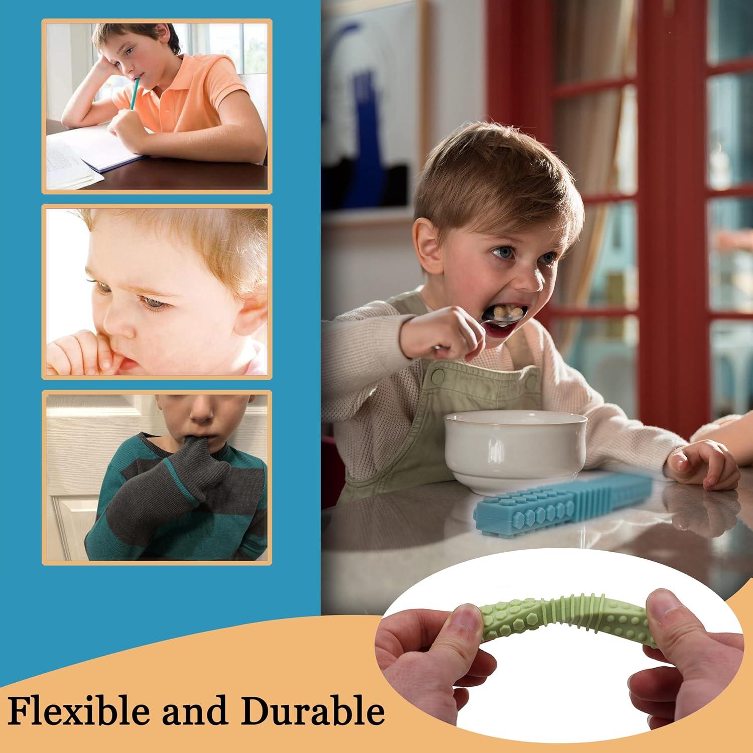 Juguetes Masticables Sensoriales Atsky - Paquete de 5 Tubos de Silicona