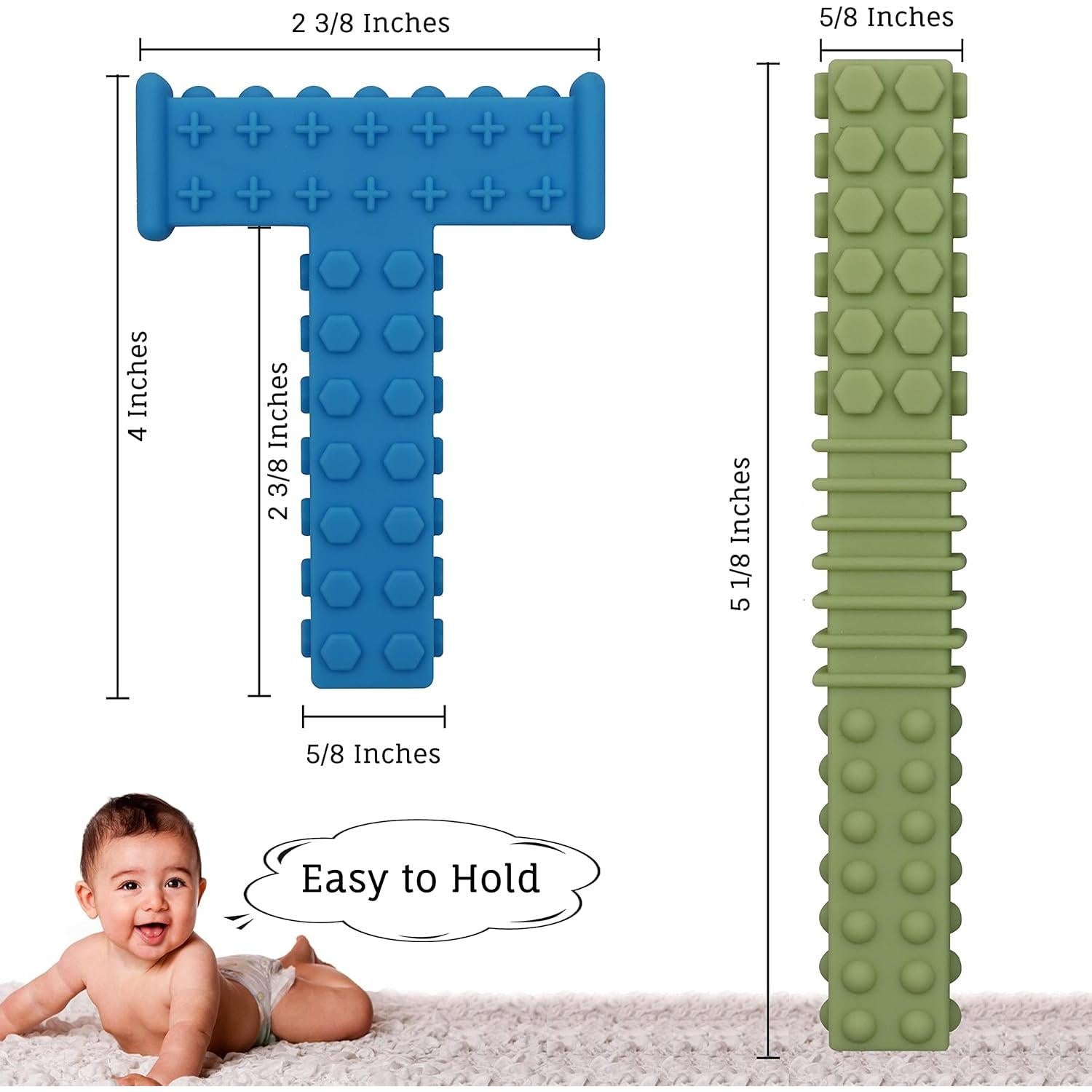Juguetes Masticables Sensoriales Atsky - Paquete de 5 Tubos de Silicona