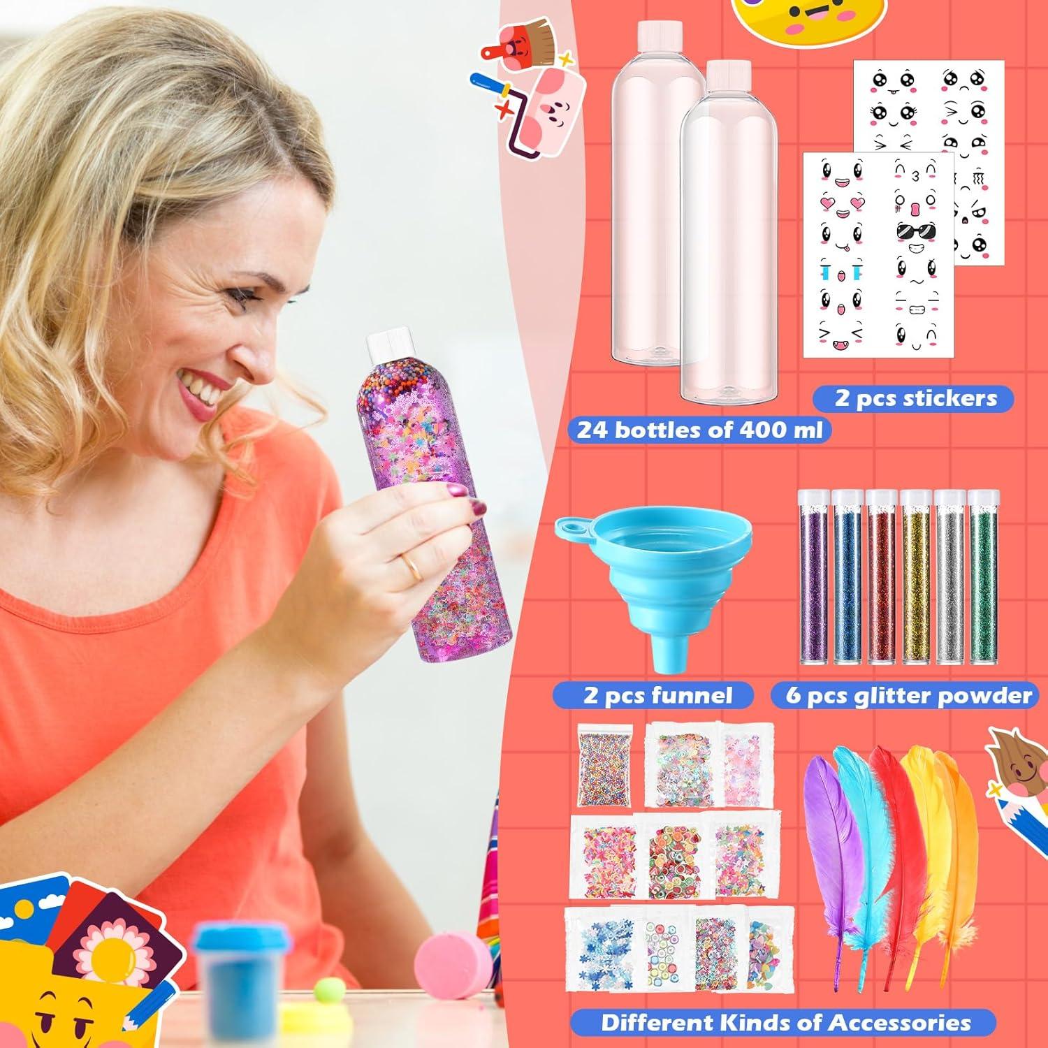 Baderke 24 Botellas Sensoriales Plásticas 400 ml con Accesorios