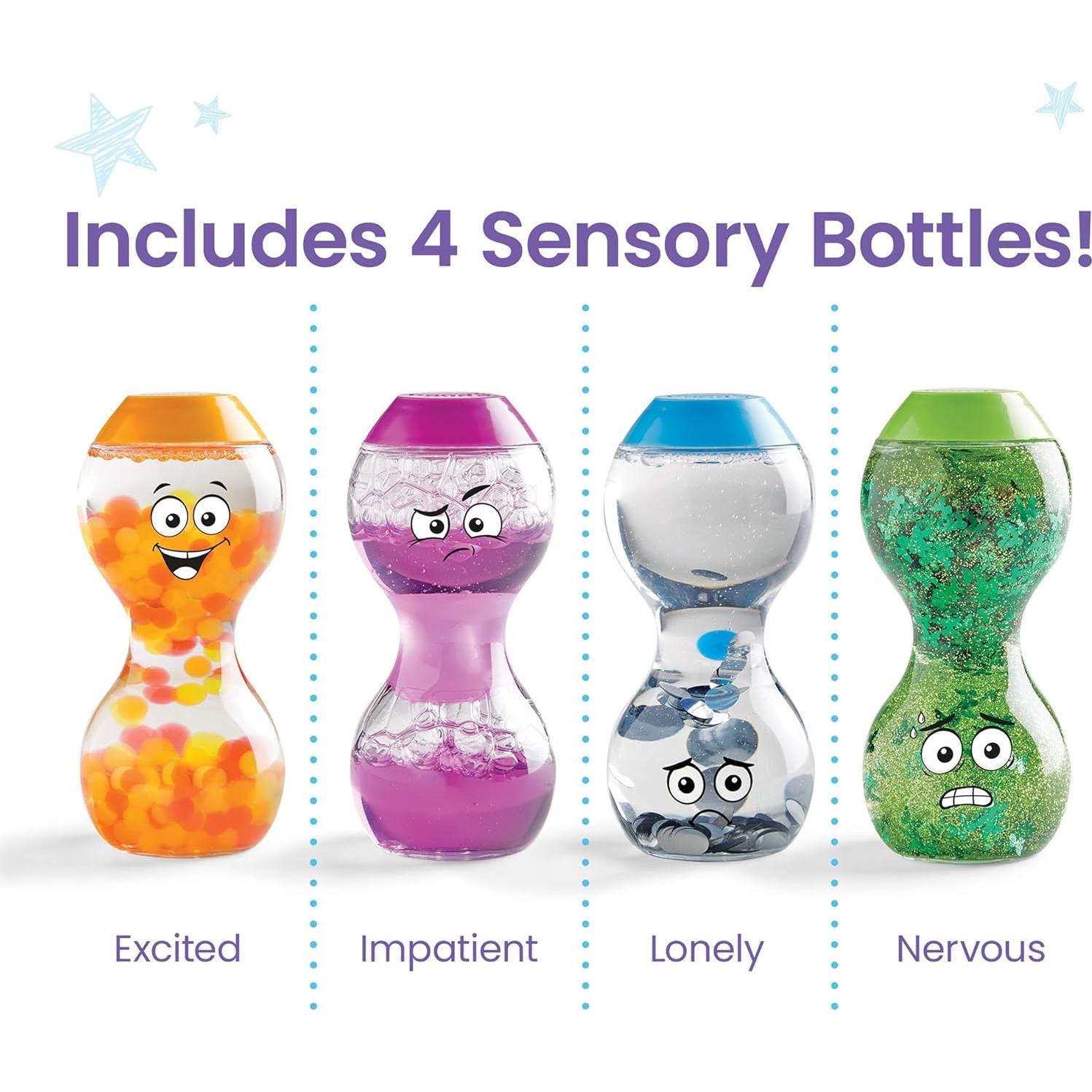 Botellas Sensoriales Hand2Mind - Emociones para Niños 4 Piezas