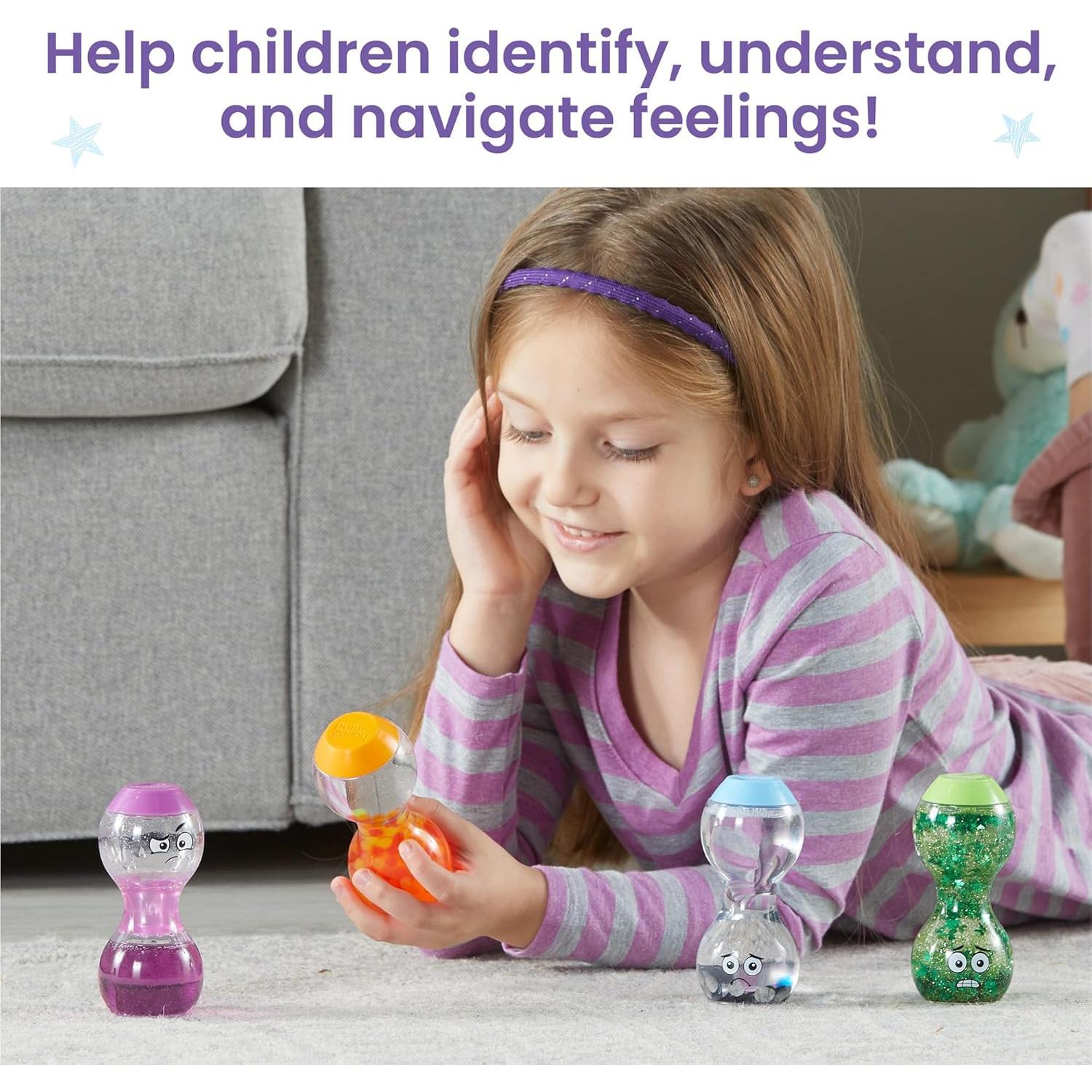 Botellas Sensoriales Hand2Mind - Emociones para Niños 4 Piezas