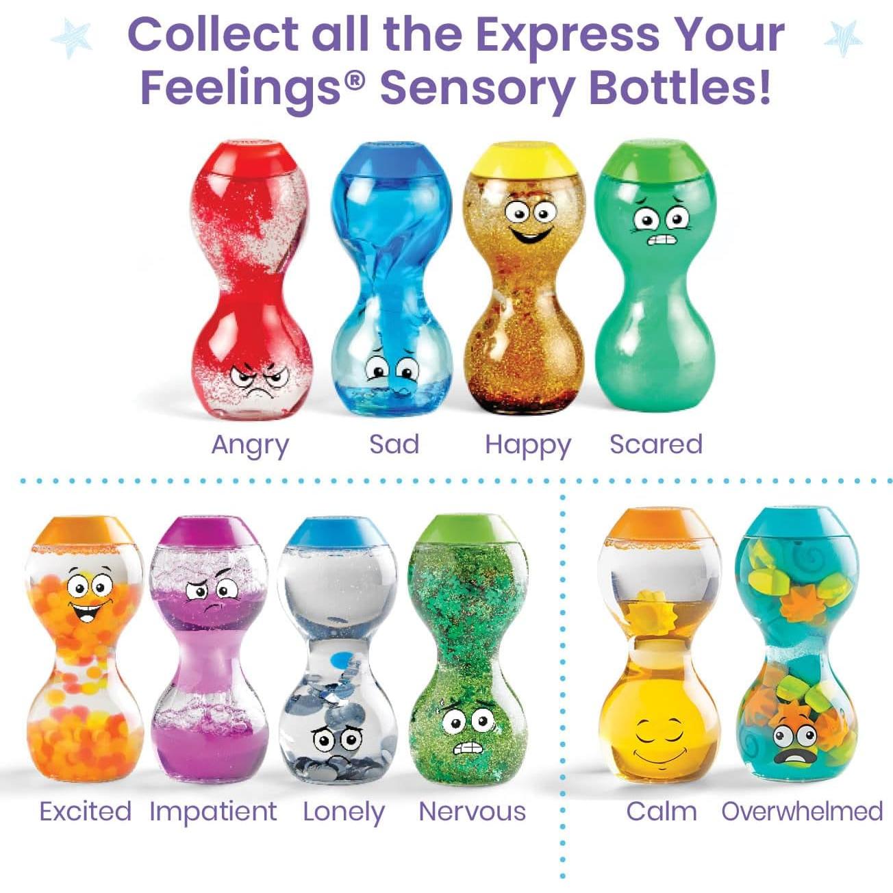 Botellas Sensoriales Hand2Mind - Emociones para Niños 4 Piezas