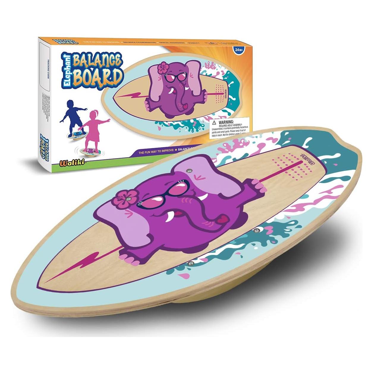 Tabla de Equilibrio de Madera WALIKI Rosa 50x23 cm Niños 2-8 años