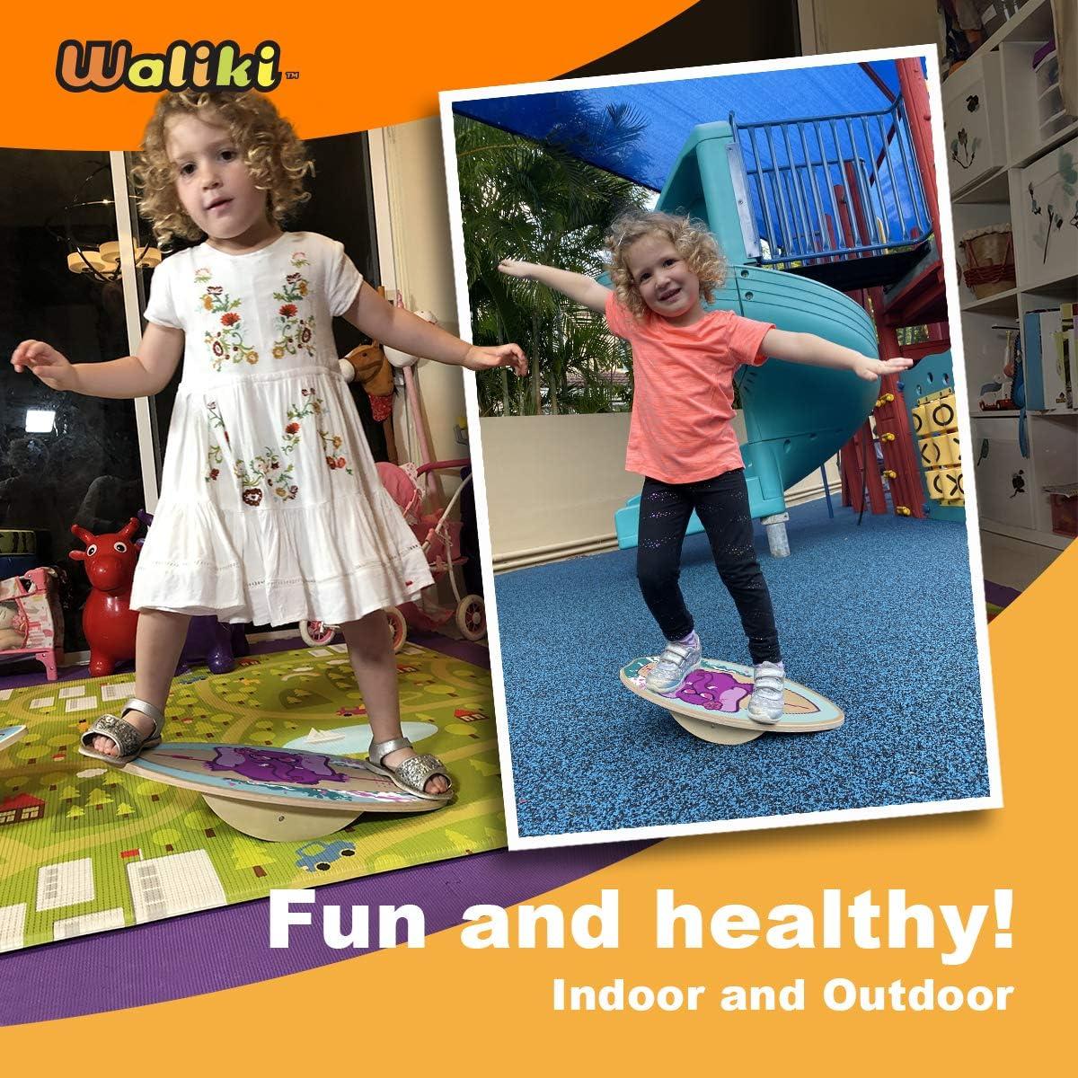 Tabla de Equilibrio de Madera WALIKI Rosa 50x23 cm Niños 2-8 años