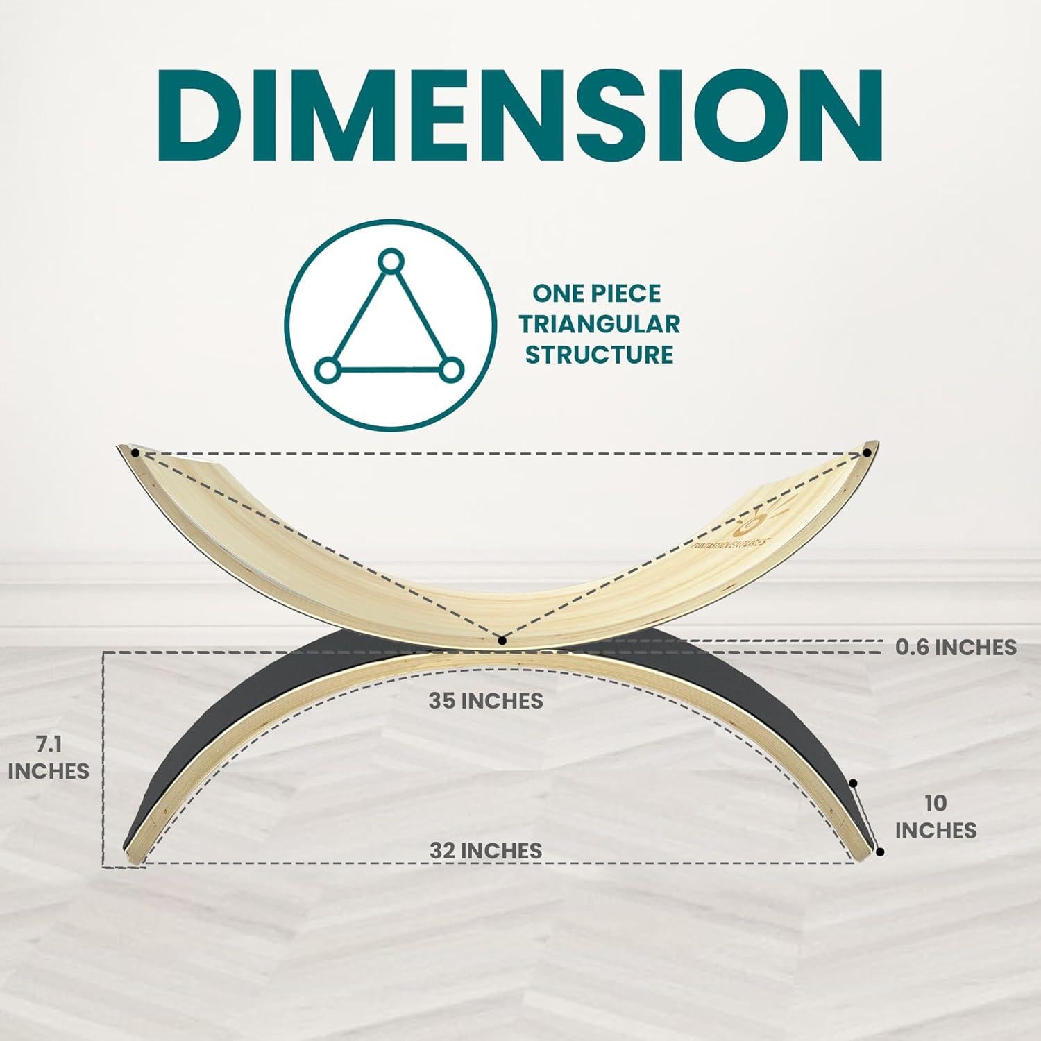 Tabla de Equilibrio FUNTASTICVENTURES 82x30cm Madera Haya