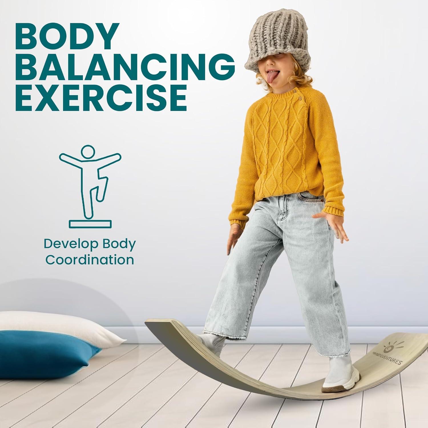 Tabla de Equilibrio FUNTASTICVENTURES 82x30cm Madera Haya