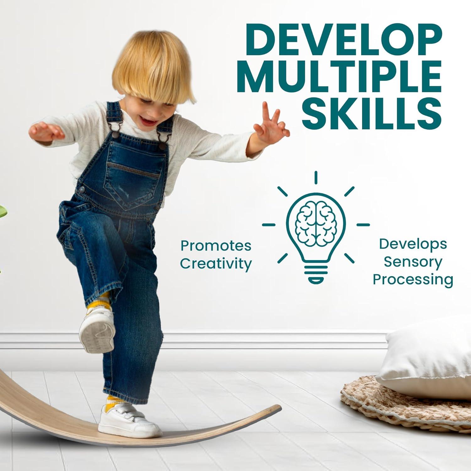 Tabla de Equilibrio FUNTASTICVENTURES 82x30cm Madera Haya