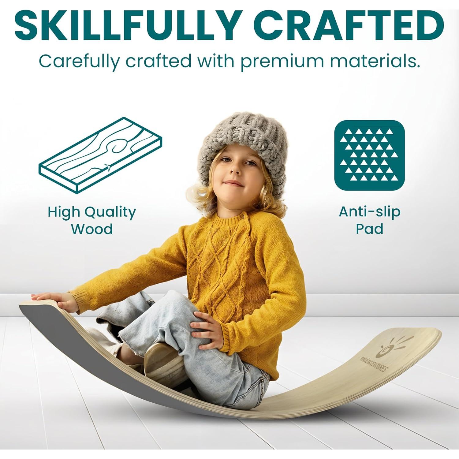 Tabla de Equilibrio FUNTASTICVENTURES 82x30cm Madera Haya