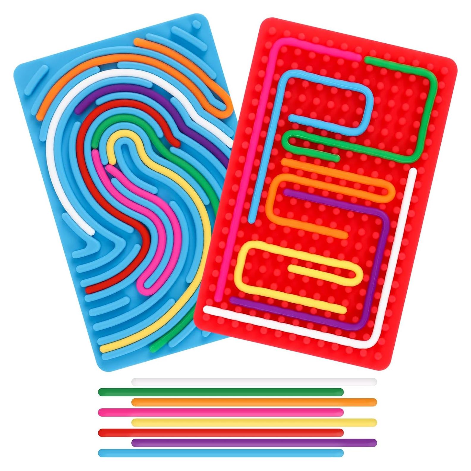 Tablero Sensorial Doble Cara FIIOEOY Rojo y Azul 2 Piezas