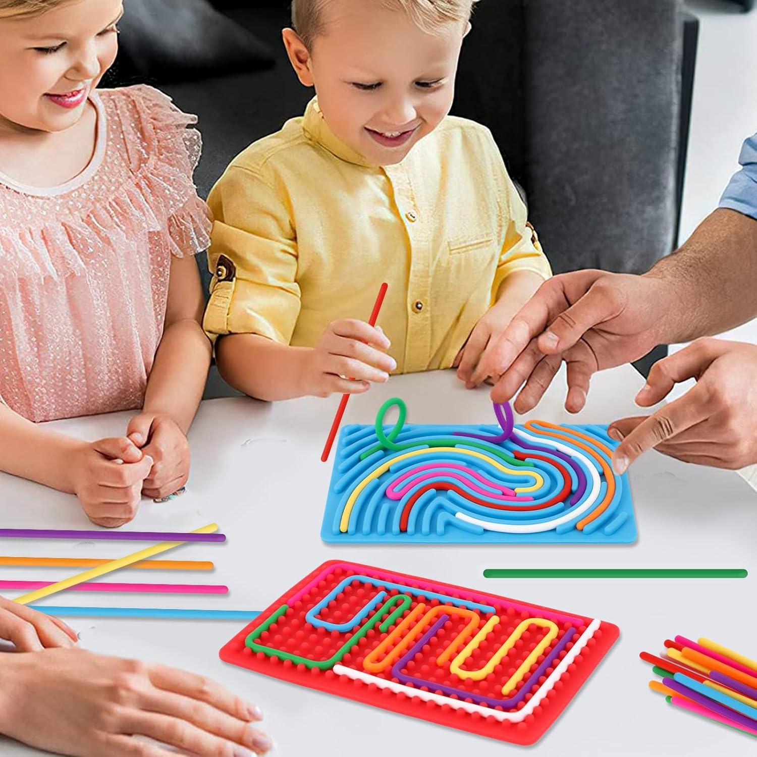 Tablero Sensorial Doble Cara FIIOEOY Rojo y Azul 2 Piezas