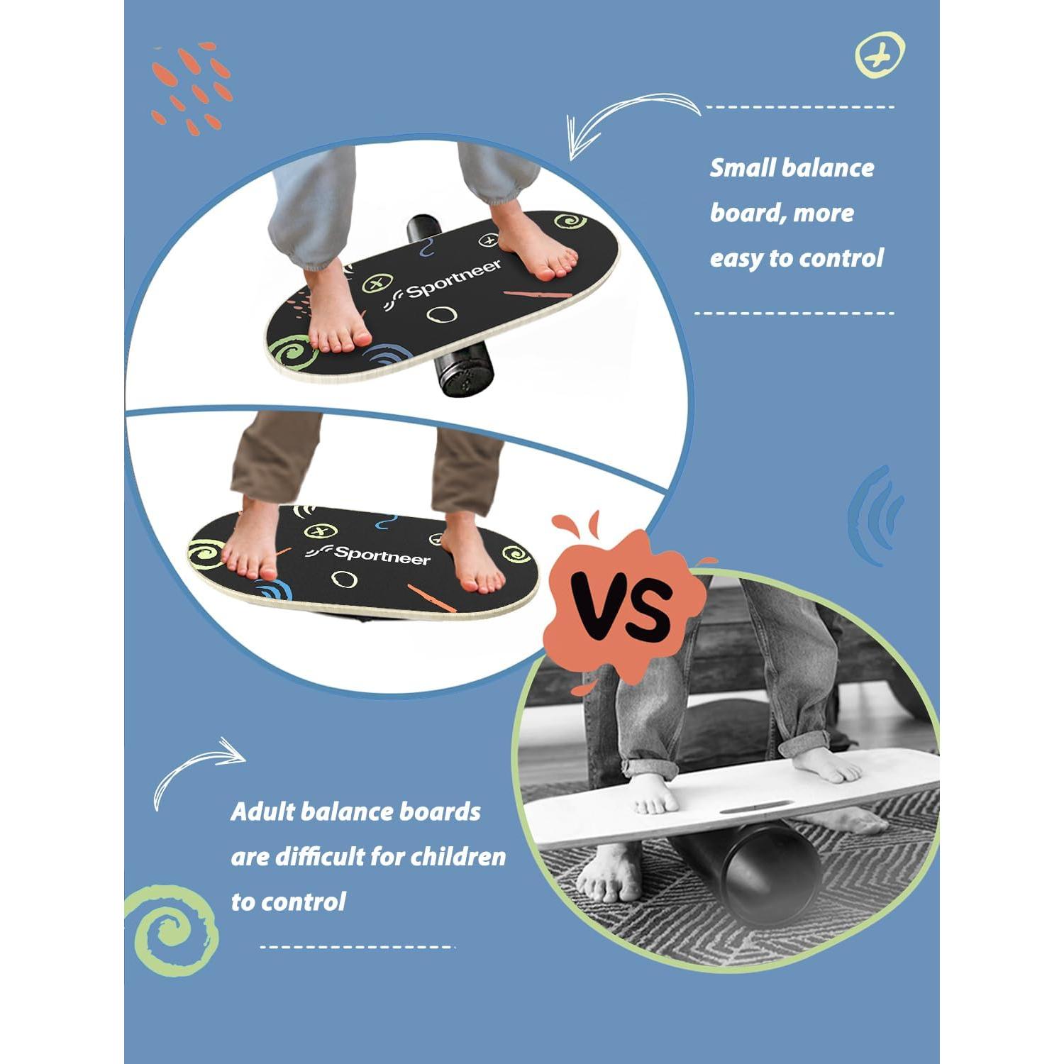 Tabla de Equilibrio Sportneer para Niños de Madera 50x21.6cm