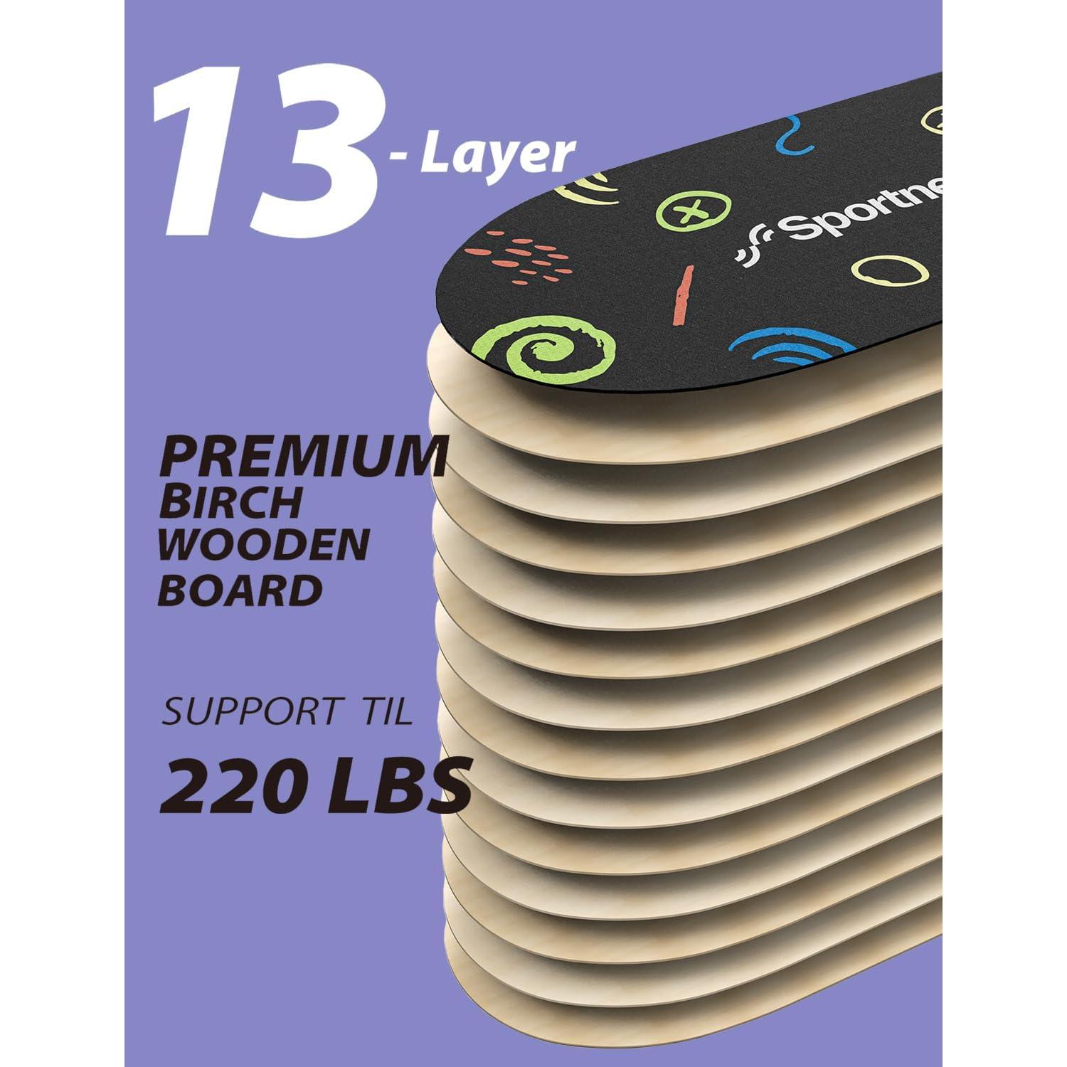 Tabla de Equilibrio Sportneer para Niños de Madera 50x21.6cm