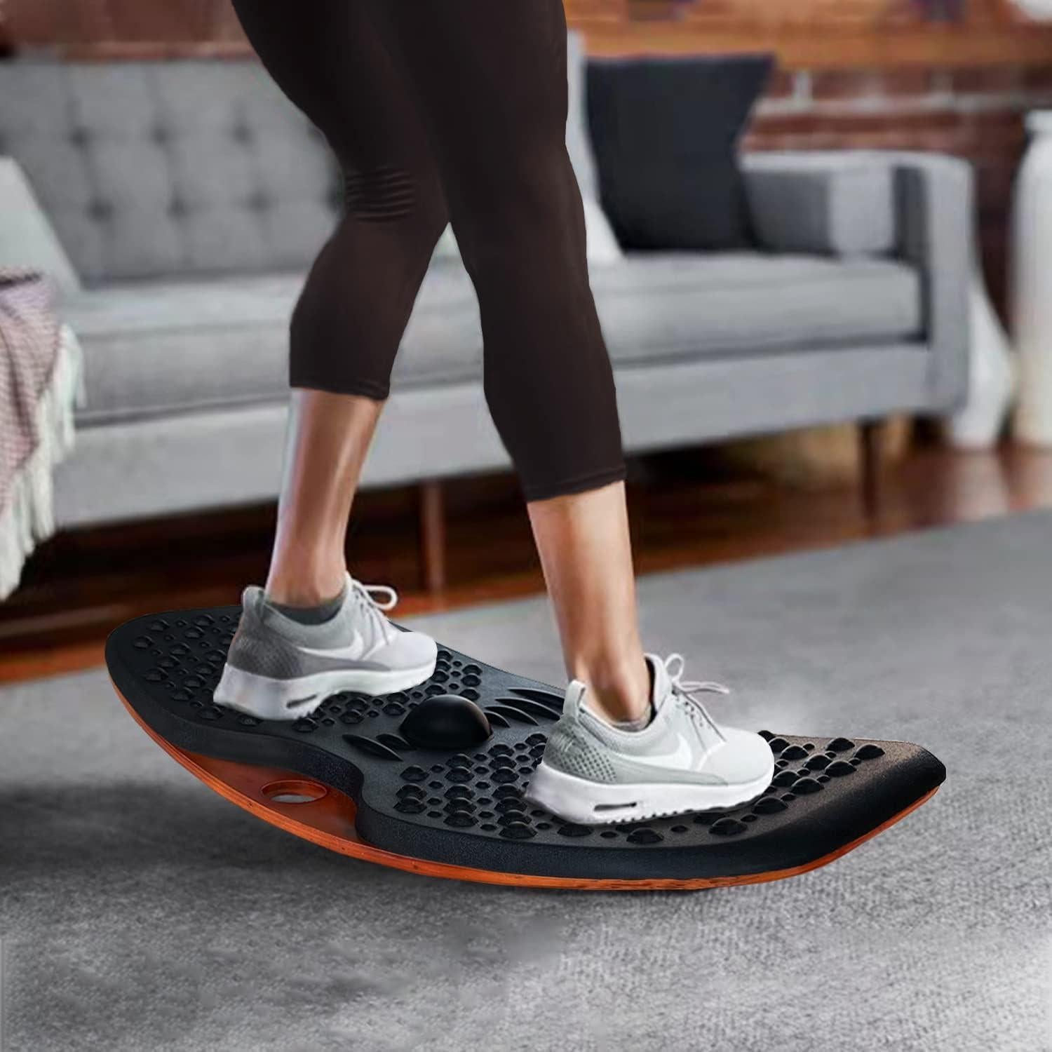 Alfombrilla de Confort Zealtop para Escritorio de Pie - Negro/Naranja