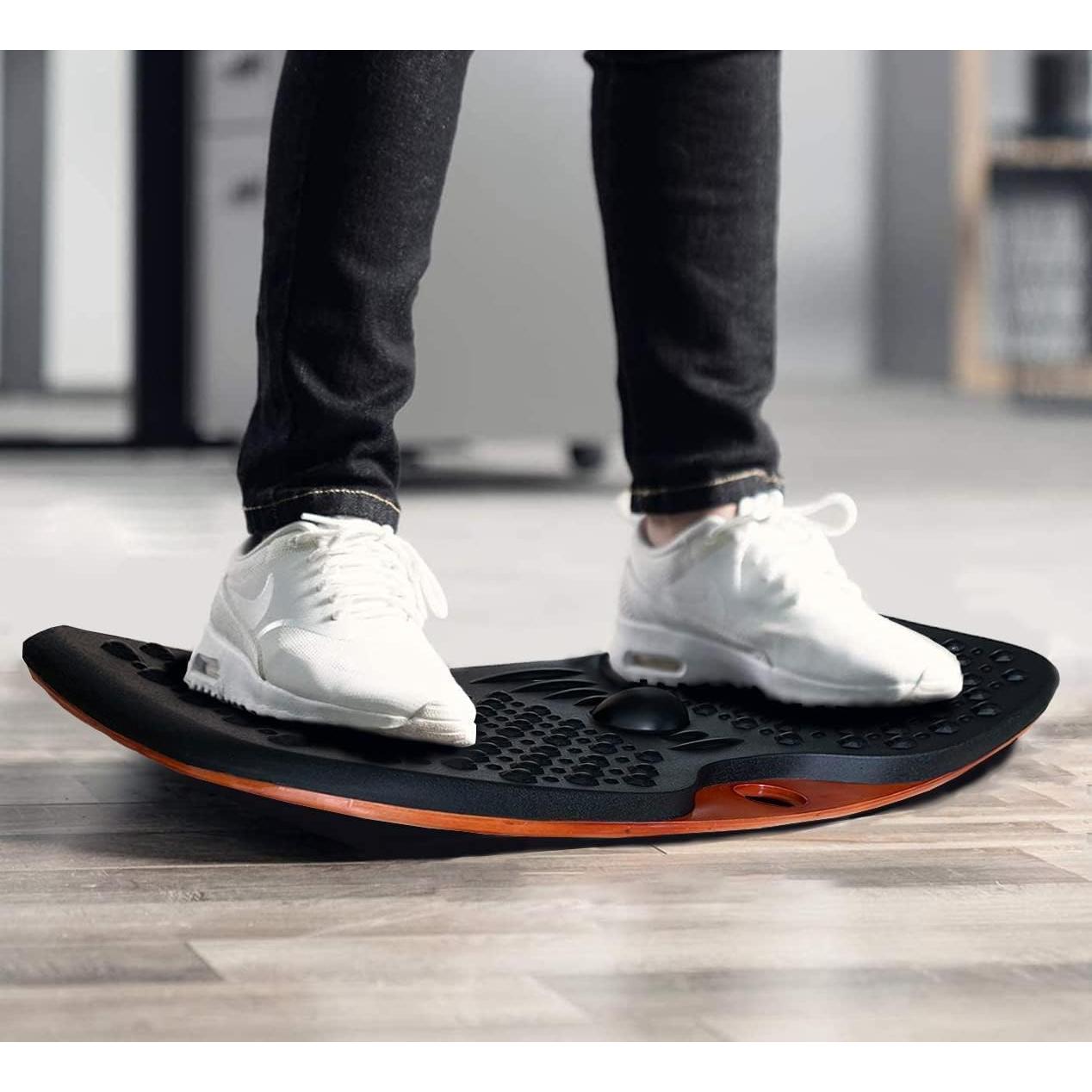 Alfombrilla de Confort Zealtop para Escritorio de Pie - Negro/Naranja