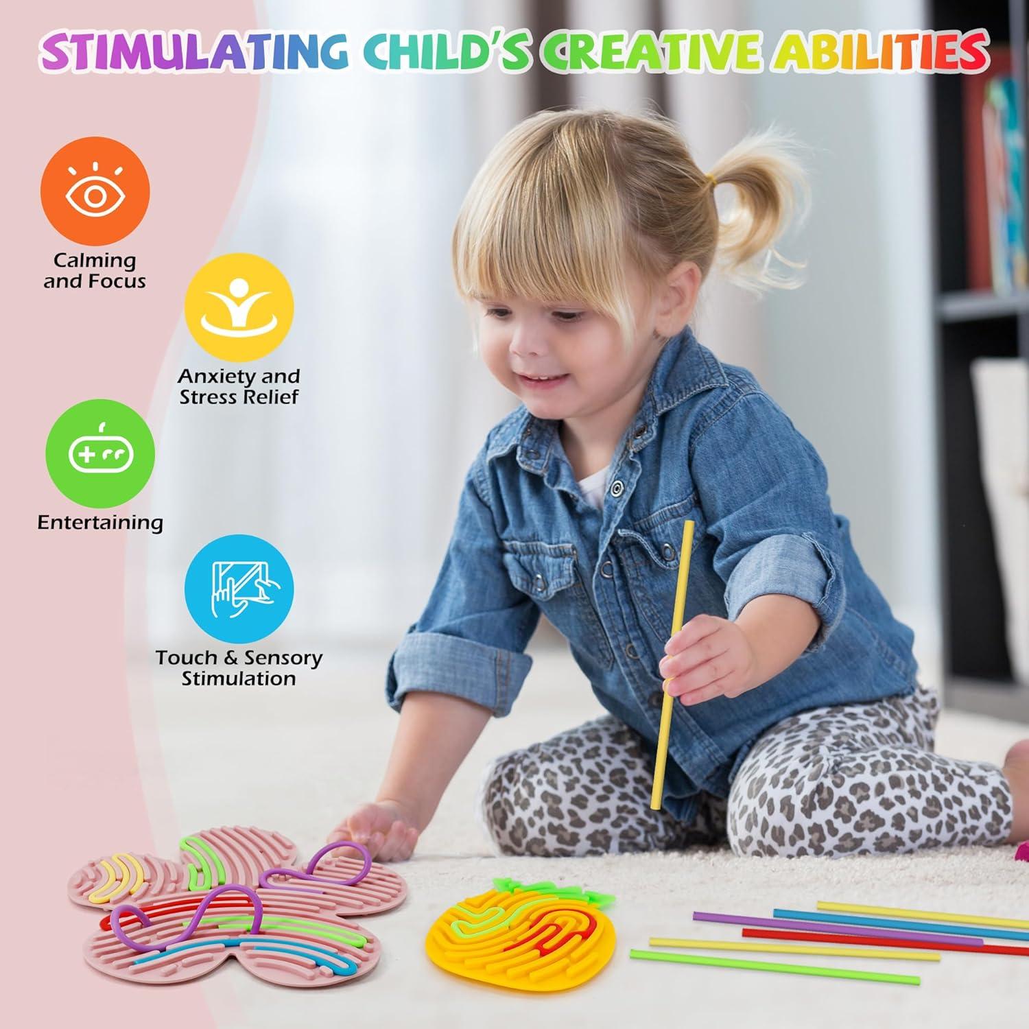 Tablero Sensorial Doble Cara JooKiddie 2PCS 20 Cuerdas Silicona