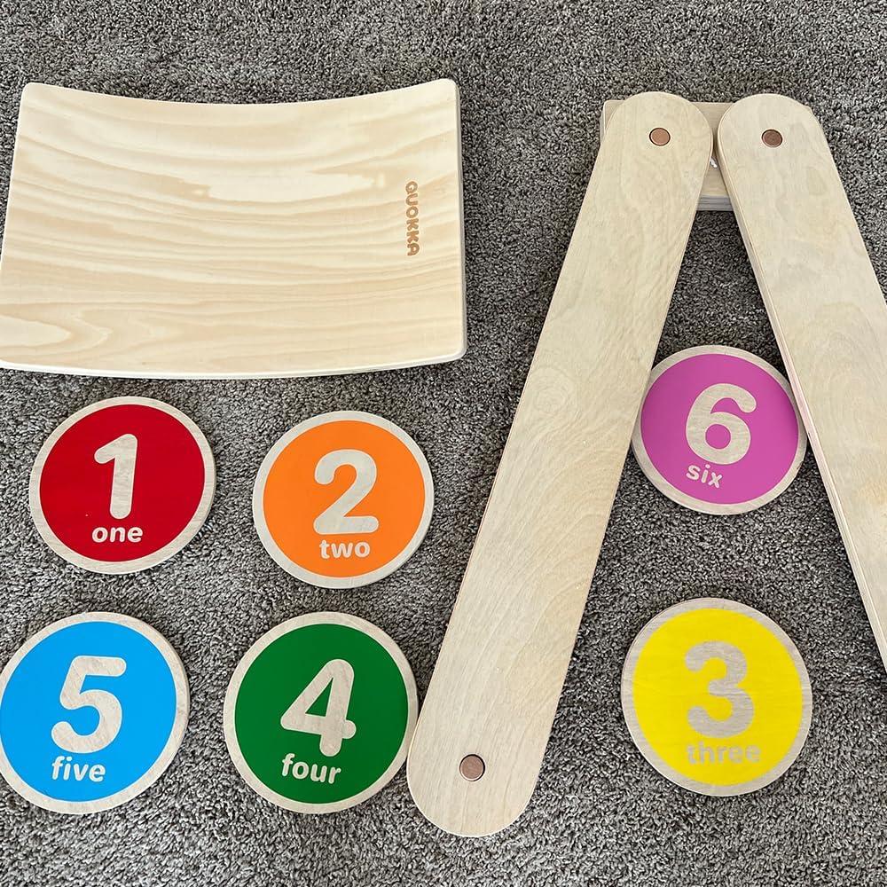 Conjunto de Juego Interior QUOKKA BalanceSet - Viga y Discos de Madera