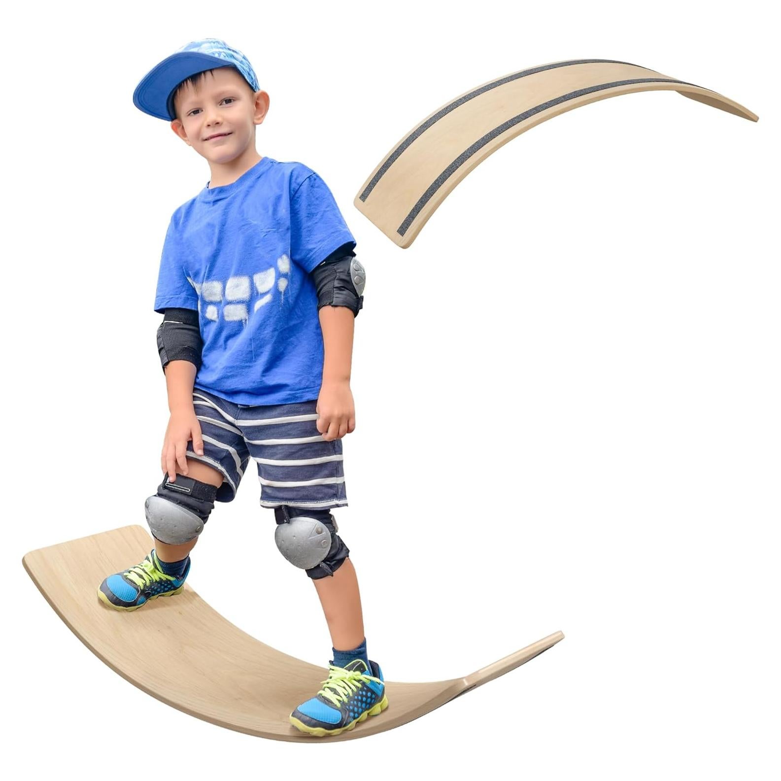 Tablero de Equilibrio Qaba de Madera 89 cm para Niños 3-8 Años