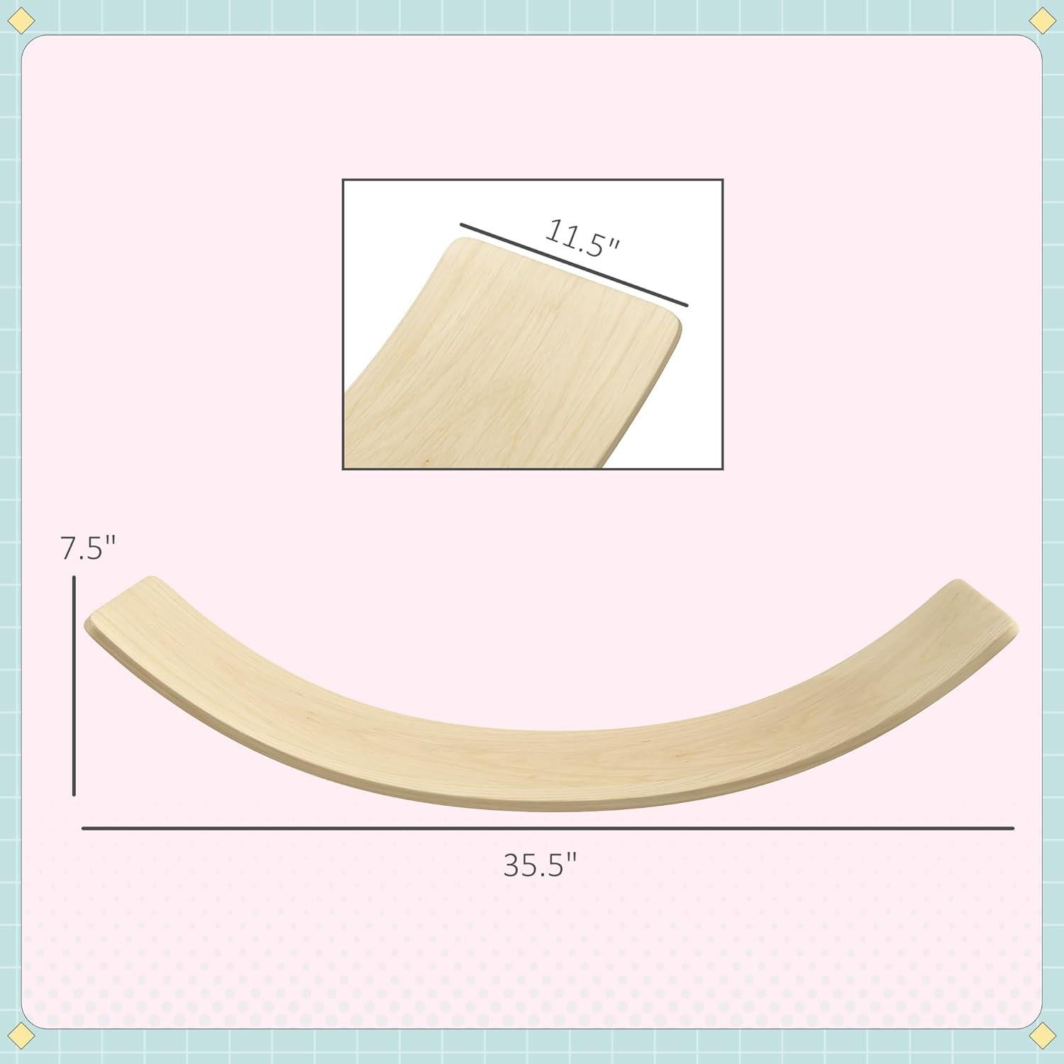 Tablero de Equilibrio Qaba de Madera 89 cm para Niños 3-8 Años