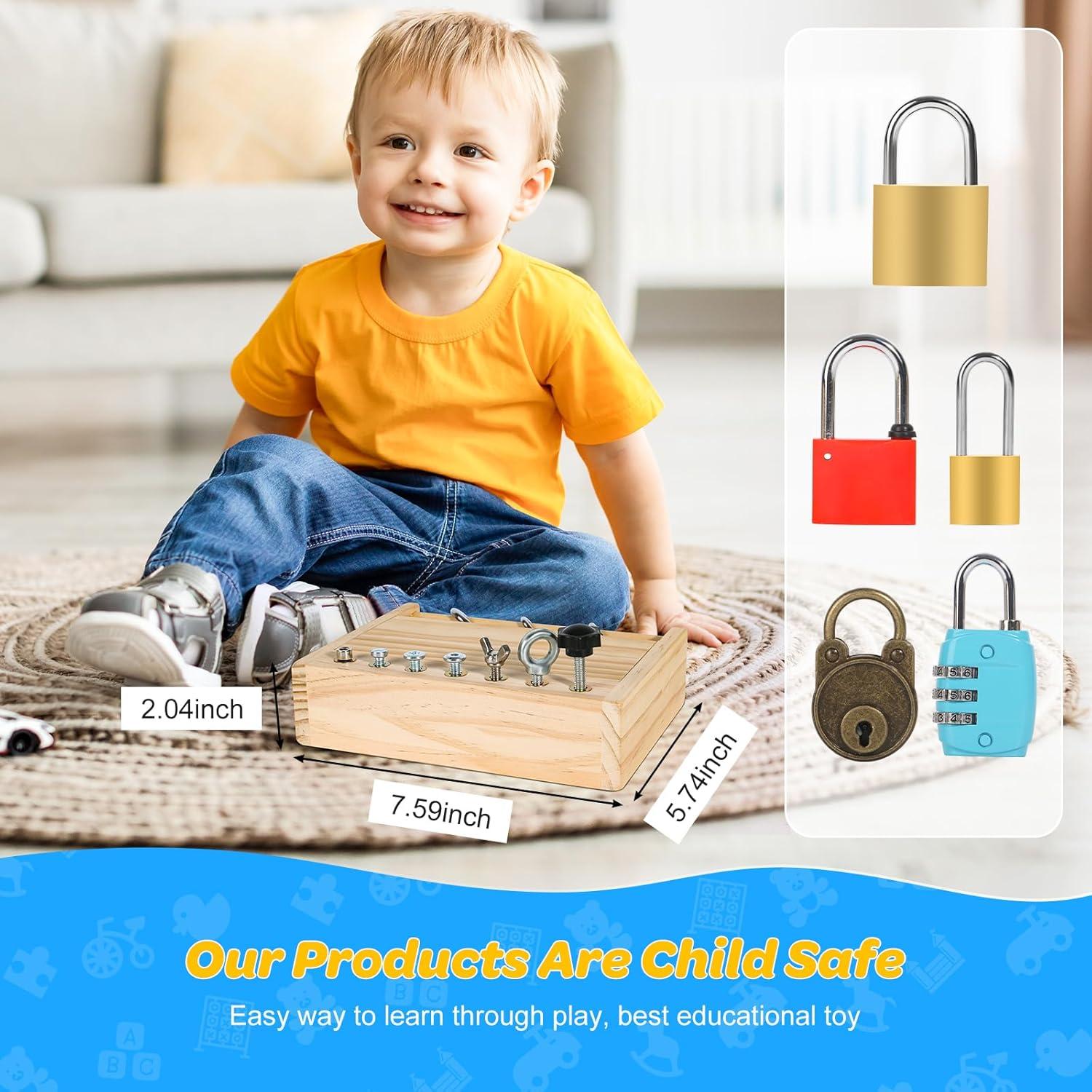 Juego de Tablero de Destornillador Montessori INIFEIDALA 5 Cerraduras