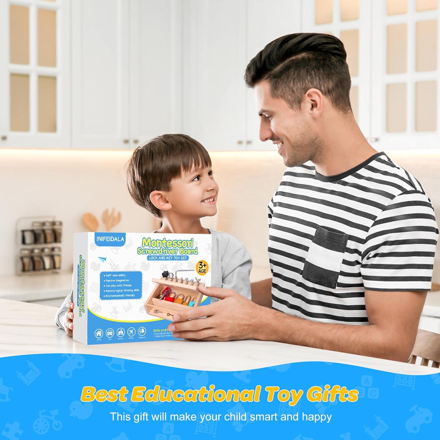 Juego de Tablero de Destornillador Montessori INIFEIDALA 5 Cerraduras