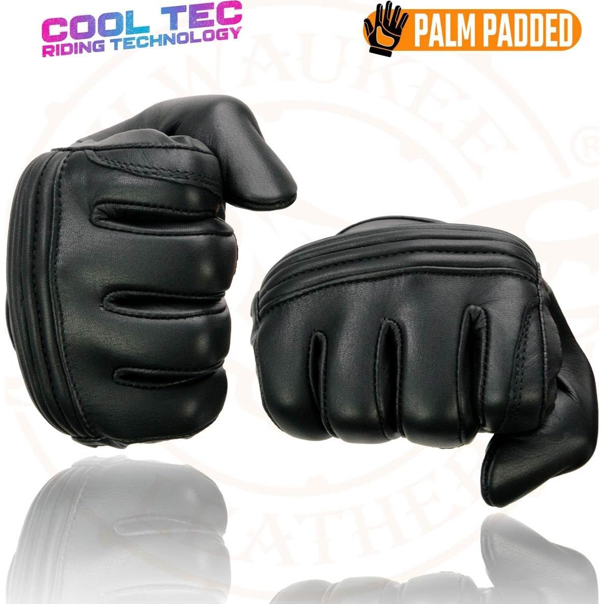 Guantes de motocicleta Milwaukee Leather MG7536 Cool-Tec Negro