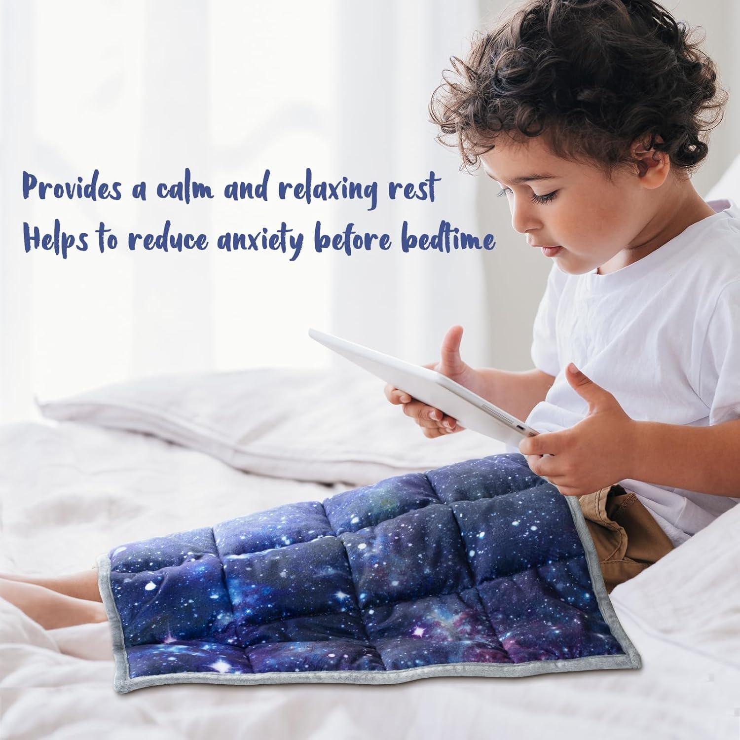 Manta de Peso Solfres 3.2kg 50x58cm Cielo Estrellado Azul