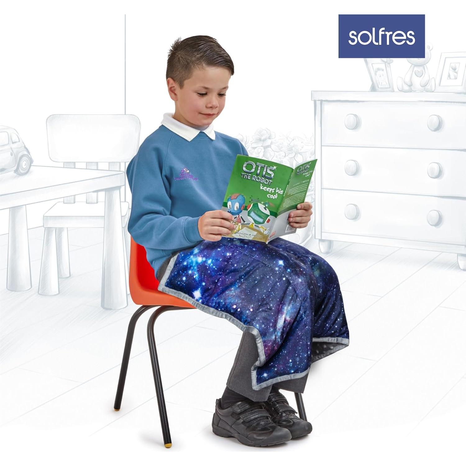 Manta de Peso Solfres 3.2kg 50x58cm Cielo Estrellado Azul